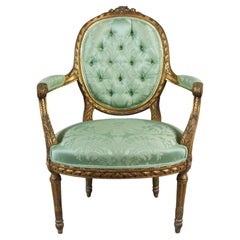Fine Georgian Giltwood Arm Chair in the Manner of Thomas Chippendale