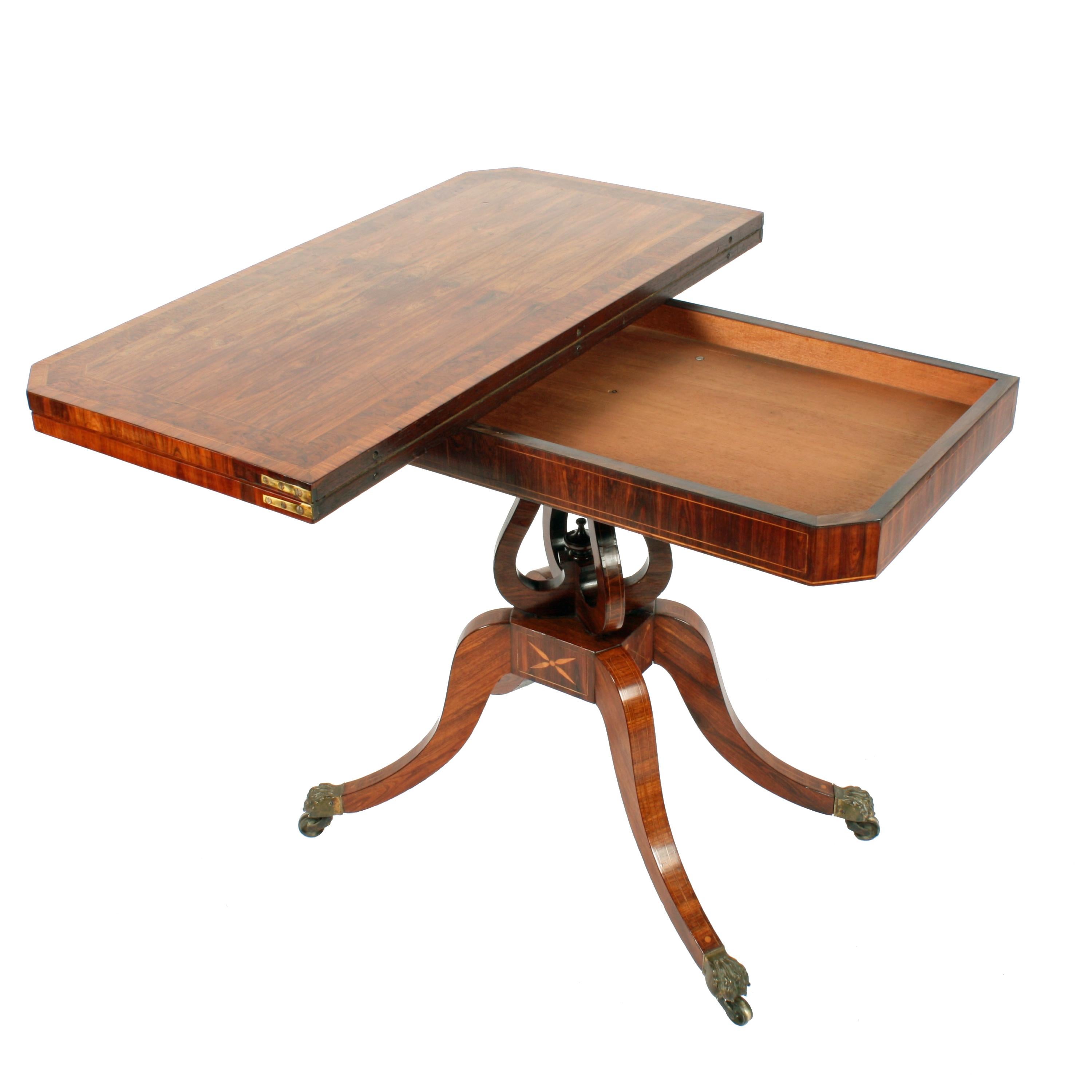 18th Century Fine Georgian Kingwood & Burr Yew Card Table In Good Condition For Sale In Newcastle Upon Tyne, GB