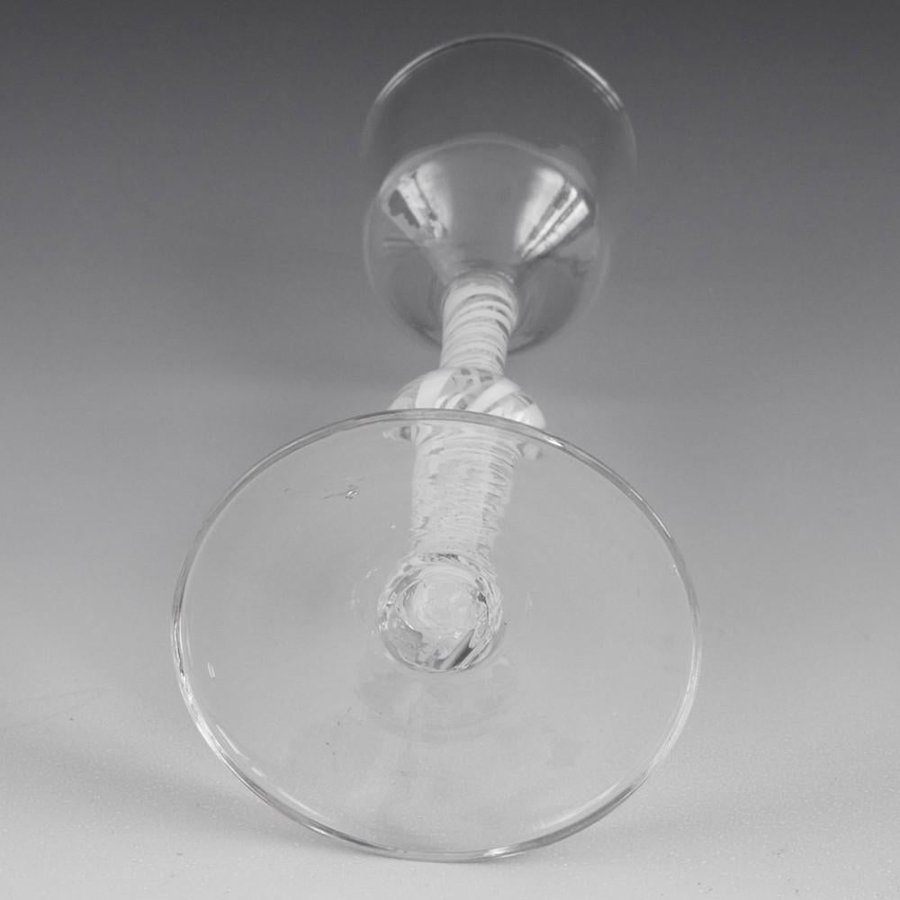 Mid-18th Century Fine Georgian Knopped Opaque Twist Wine Glass c1765 For Sale