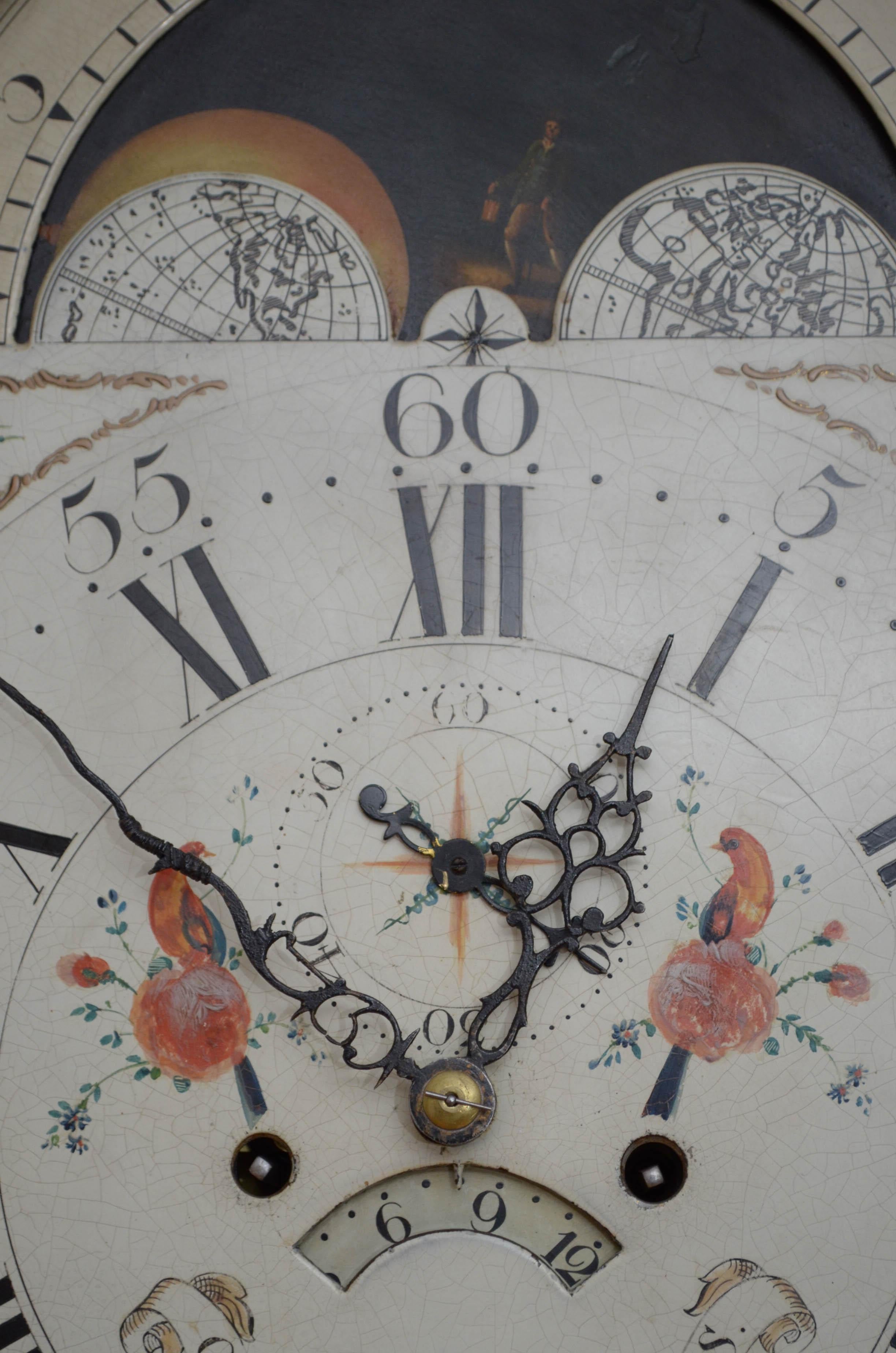 Horloge géorgienne de parquet de Collier:: Eccles en vente 3
