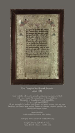 Fine Georgian Needlework Sampler Dated 1814
