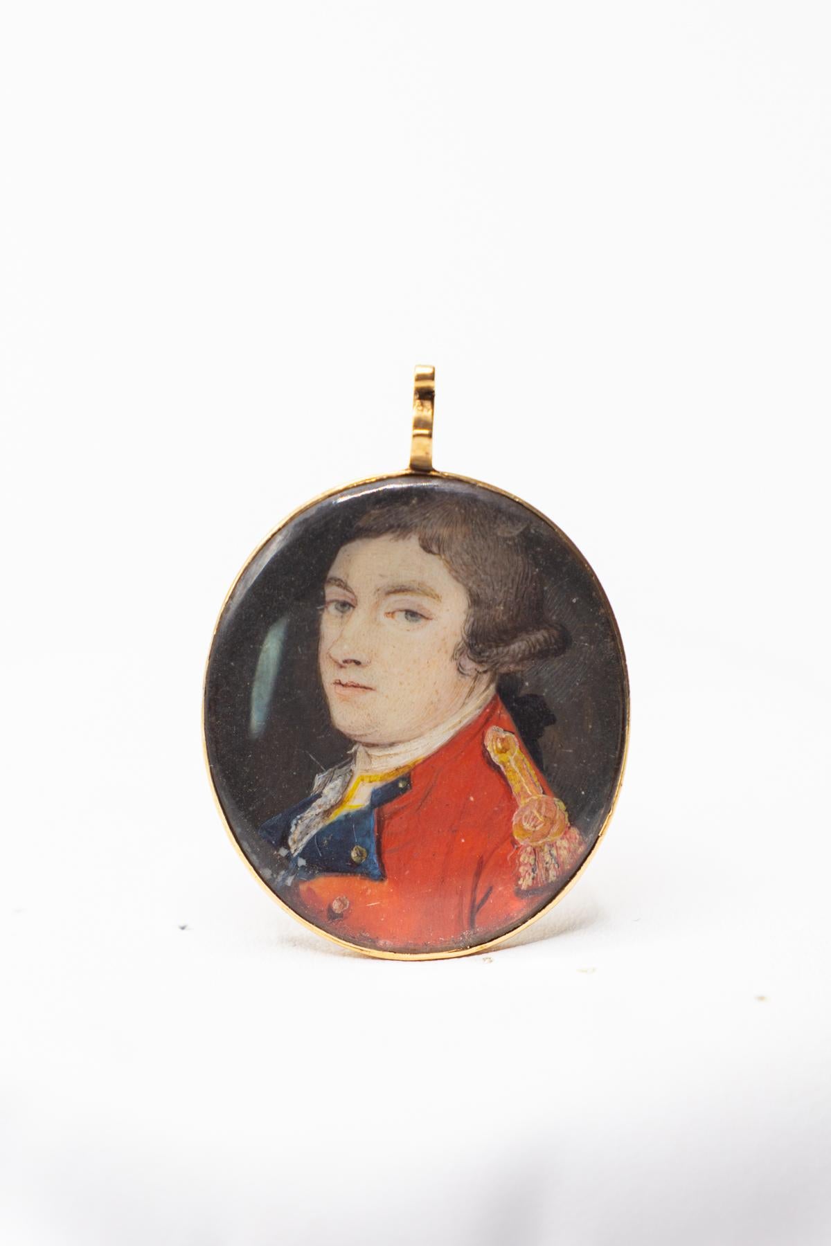 Fine Georgian Original Military Portrait Miniature of a Young Officer circa 1790 For Sale 4