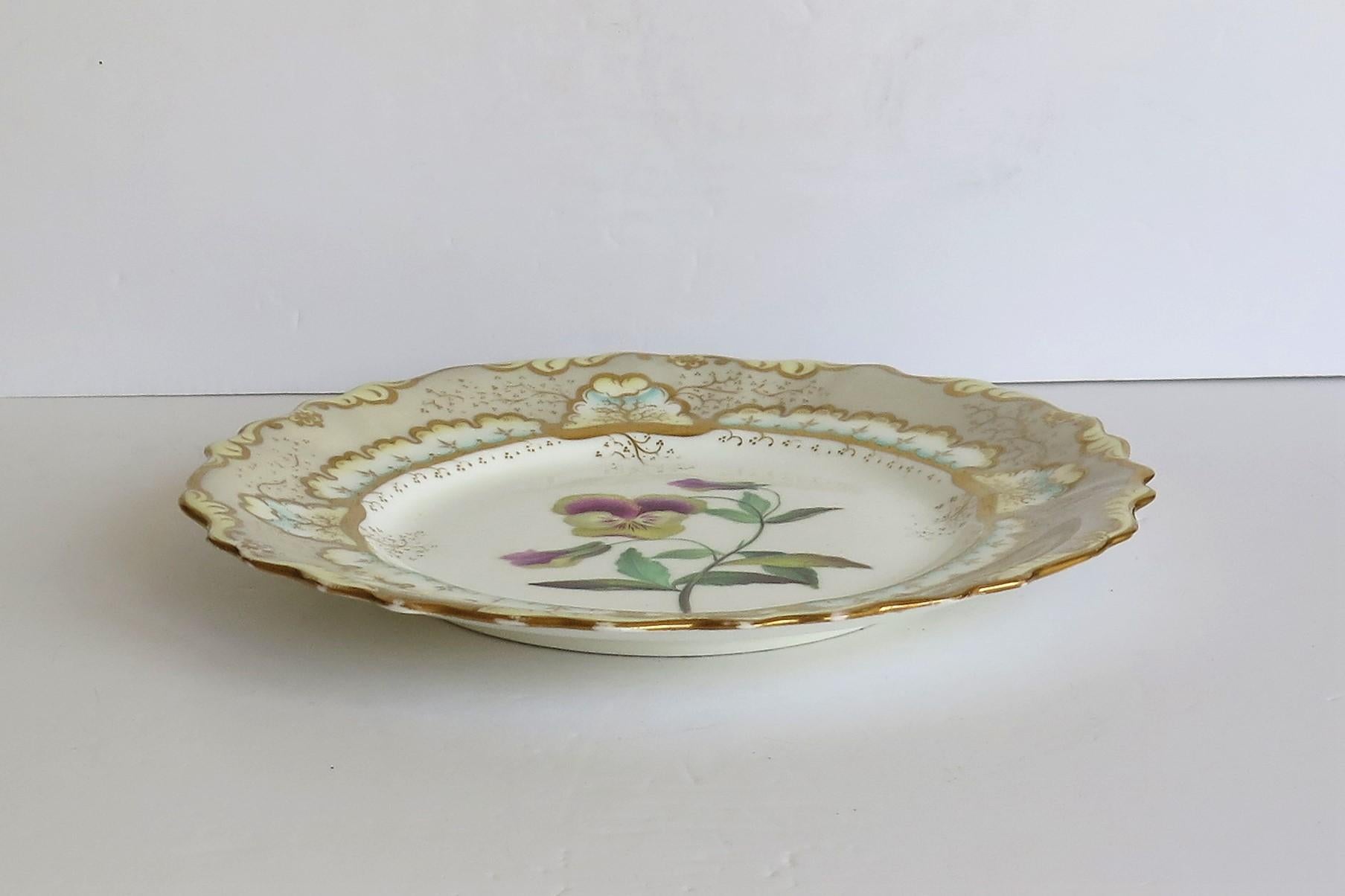 Fine Georgian Porcelain Plate by Samuel Alcock Hand Painted, circa 1835 5