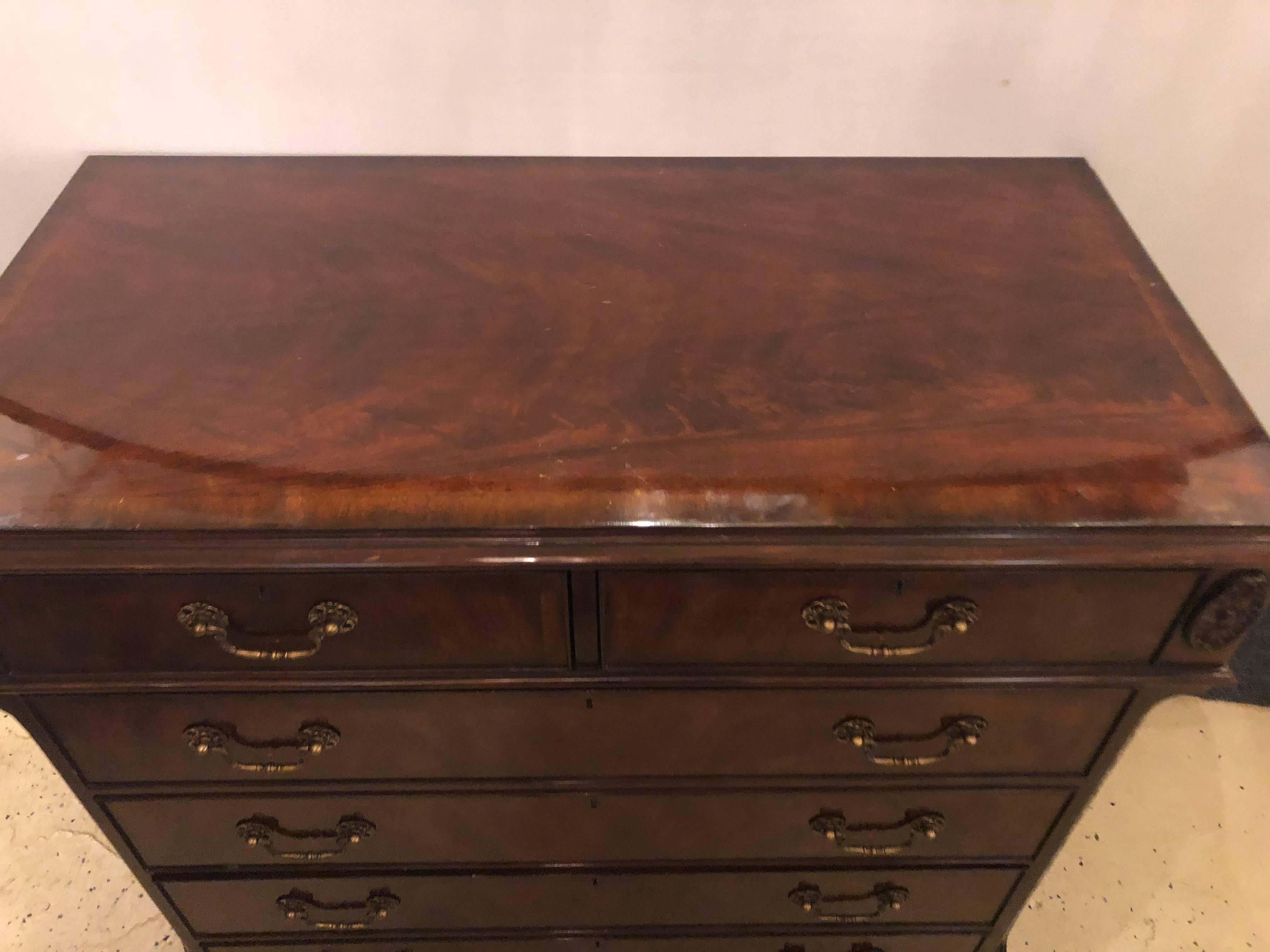 Fine Georgian Style Flame Mahogany Double File Cabinet Credenza 6