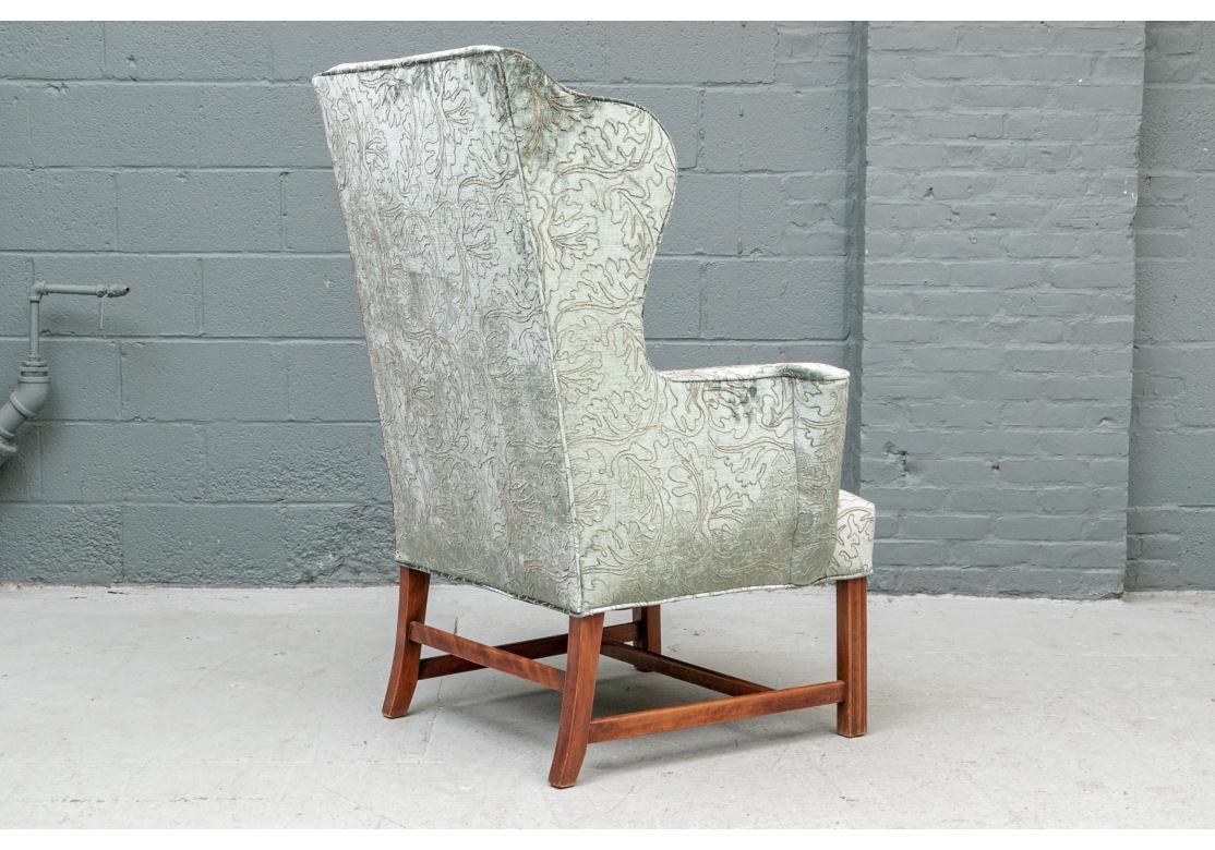 Fine Georgian Style Upholstered Wing Chair For Sale 3