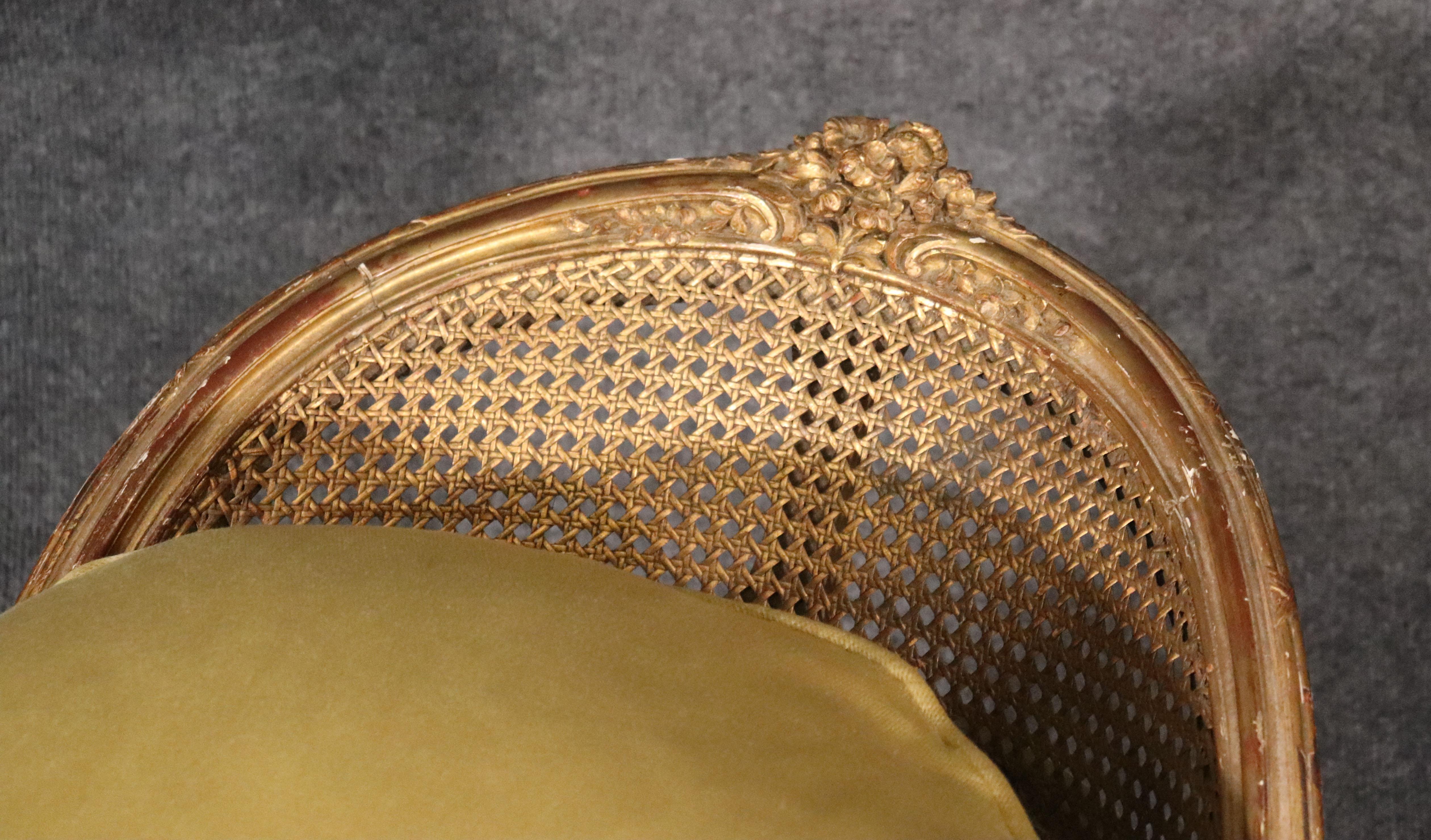 Fine Gilded Carved French Louis XV Chaise Lounge Daybed Recamier, circa 1900 5