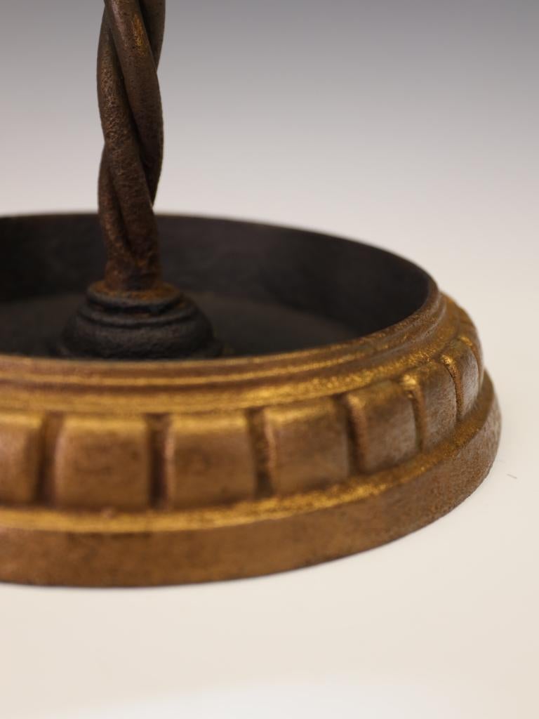 Fine Gilded Hand-Forged Wrought Iron Stick or Umbrella Stand For Sale 2