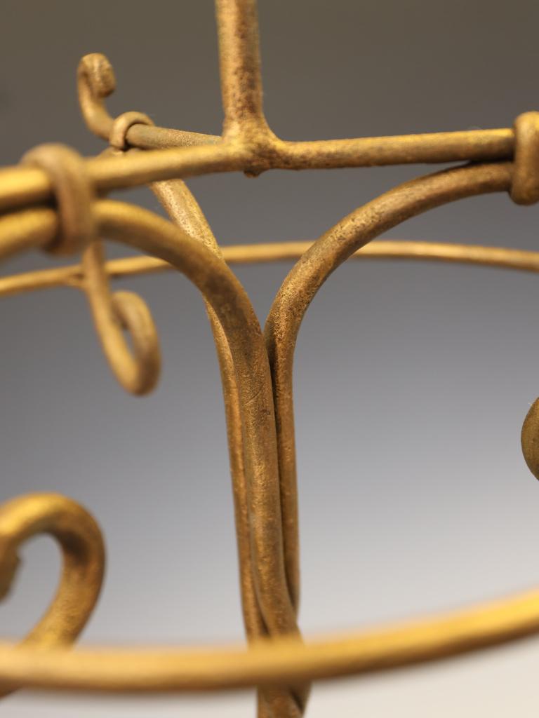 Fine Gilded Hand-Forged Wrought Iron Stick or Umbrella Stand For Sale 3
