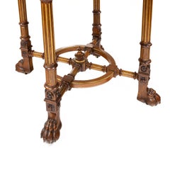 Fine Gillow & Co Walnut Centre Table with an Octagonal Top and Lion Paw Feet