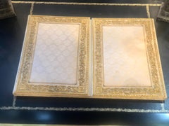 Fine Gilt Bronze and Fabric Fold Desk Blotter Possibly J Caldwell