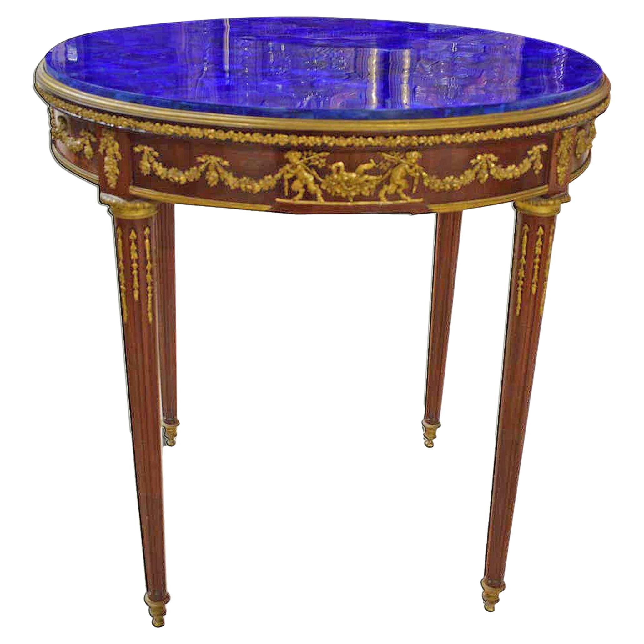 Details about   Marble Coffee Table Top Lapis Lazuli Stone Inlaid Side Table with Vintage Crafts 
