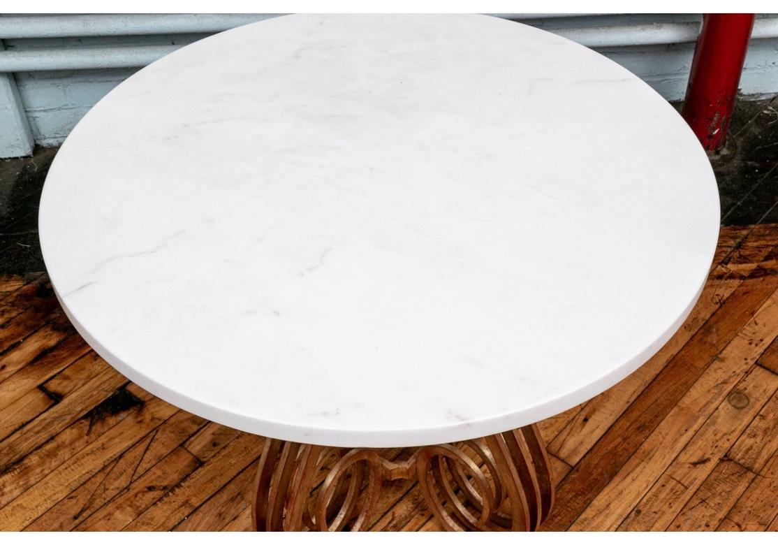 Fine Gilt Iron Marble Top Center Table In Good Condition For Sale In Bridgeport, CT