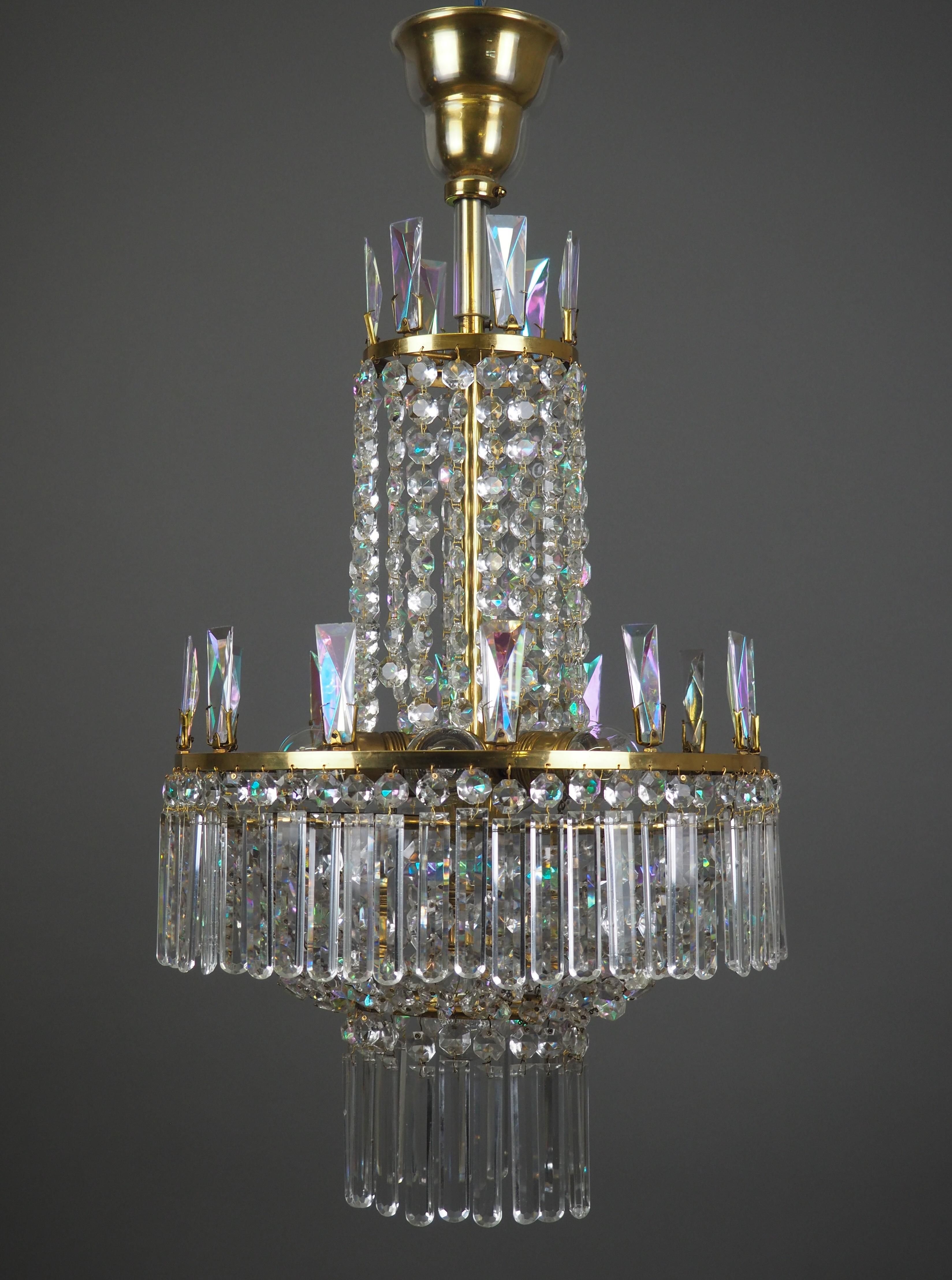 Empire Style Crystal  Chandelier by Lobmeyr, Vienna, circa 1950s 11