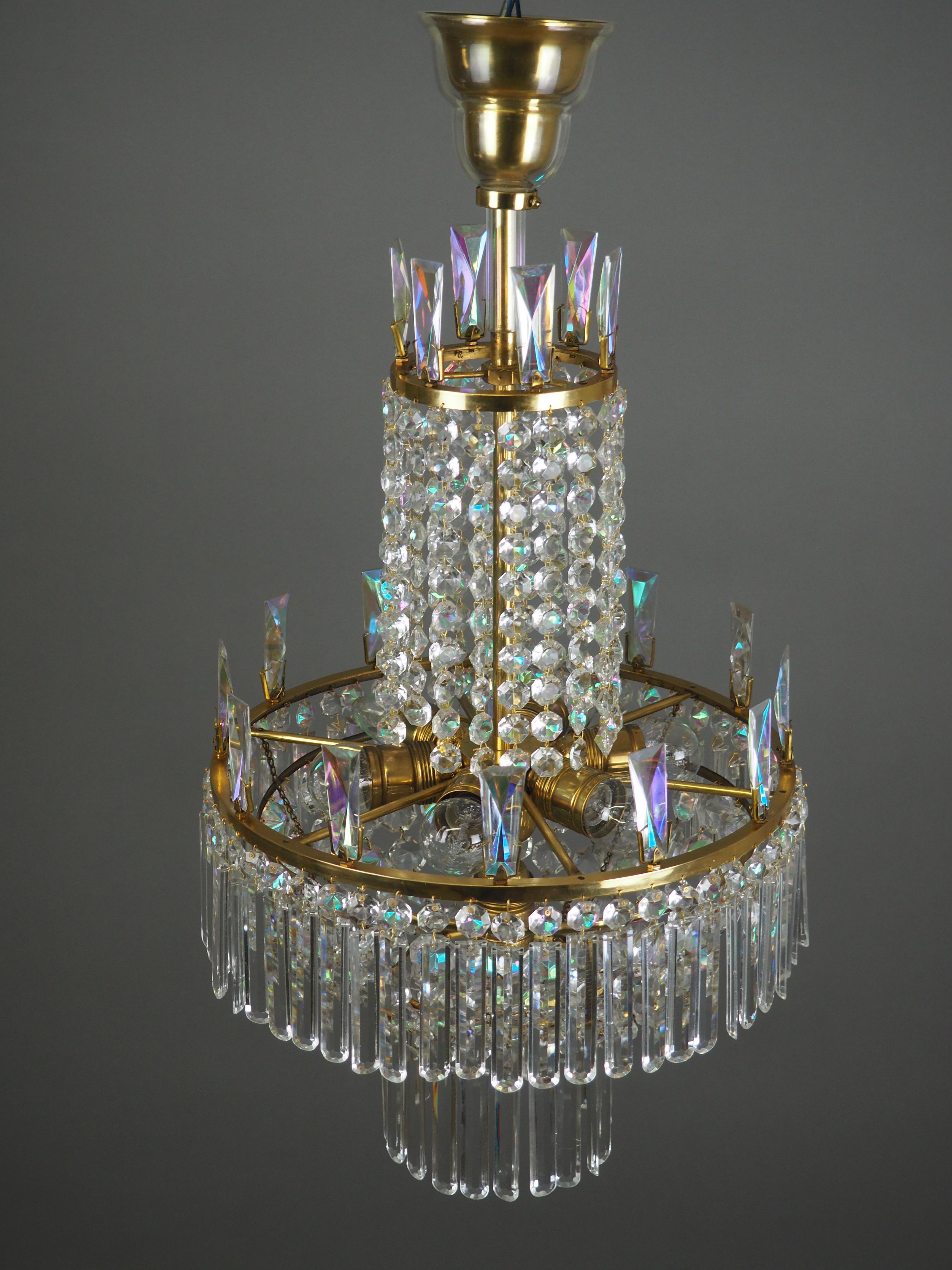 Empire Style Crystal  Chandelier by Lobmeyr, Vienna, circa 1950s 13