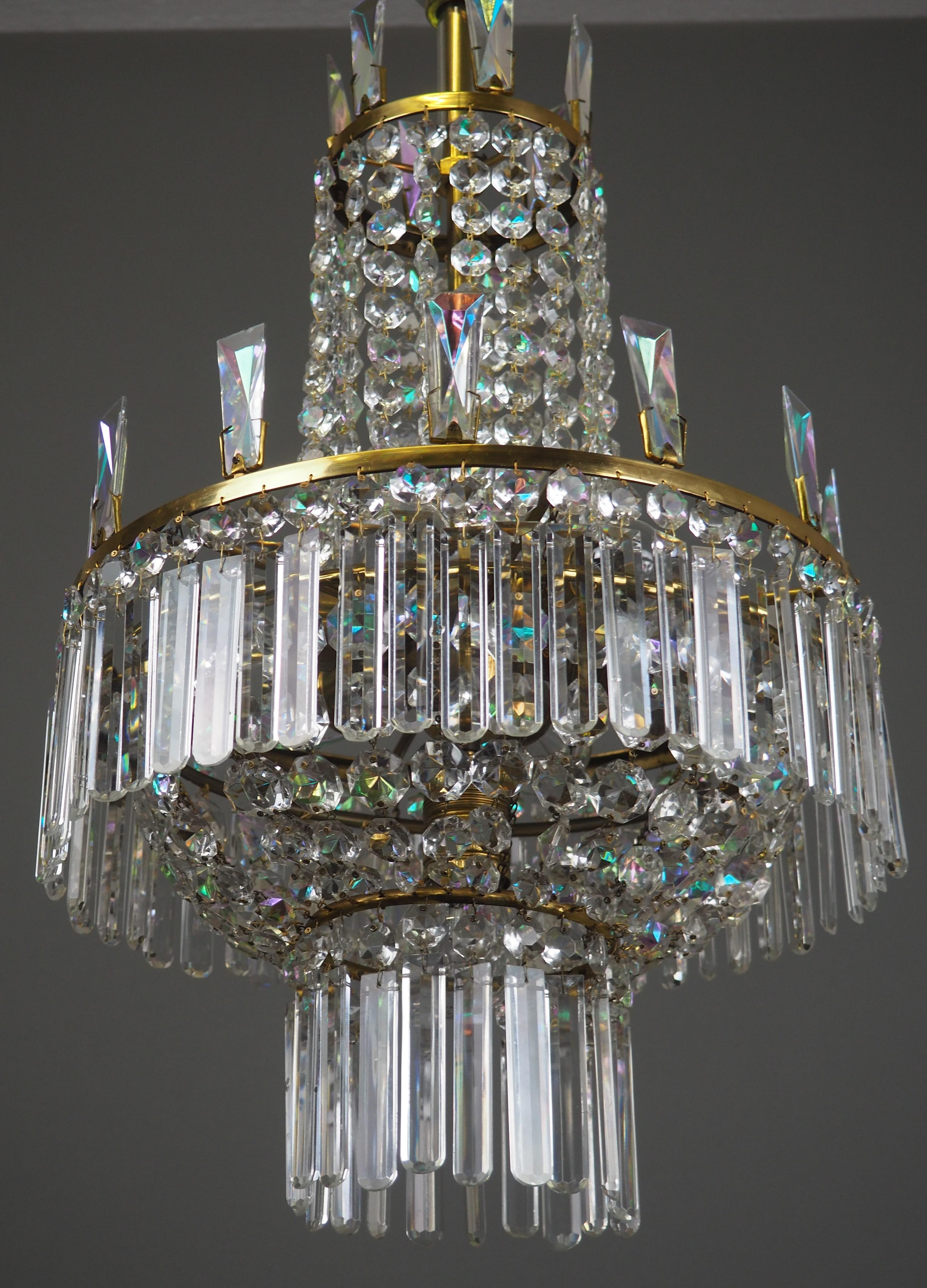 Empire Style Crystal  Chandelier by Lobmeyr, Vienna, circa 1950s 2