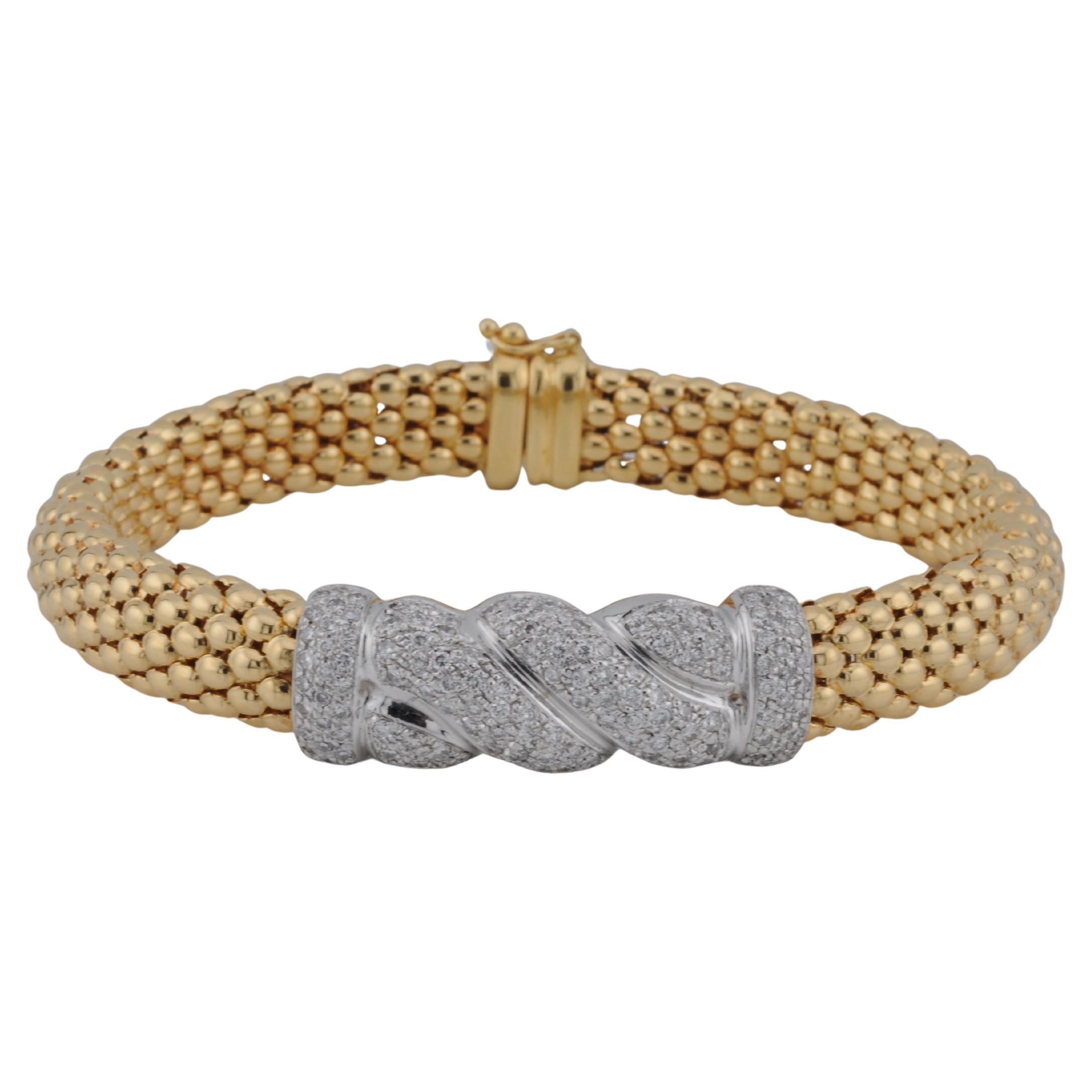 Fine Gold Bracelet in 18k with Natural Diamonds – 36g