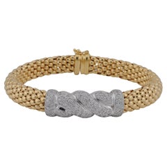 Bracciale in oro fino 18 carati con diamanti Nature - 36g