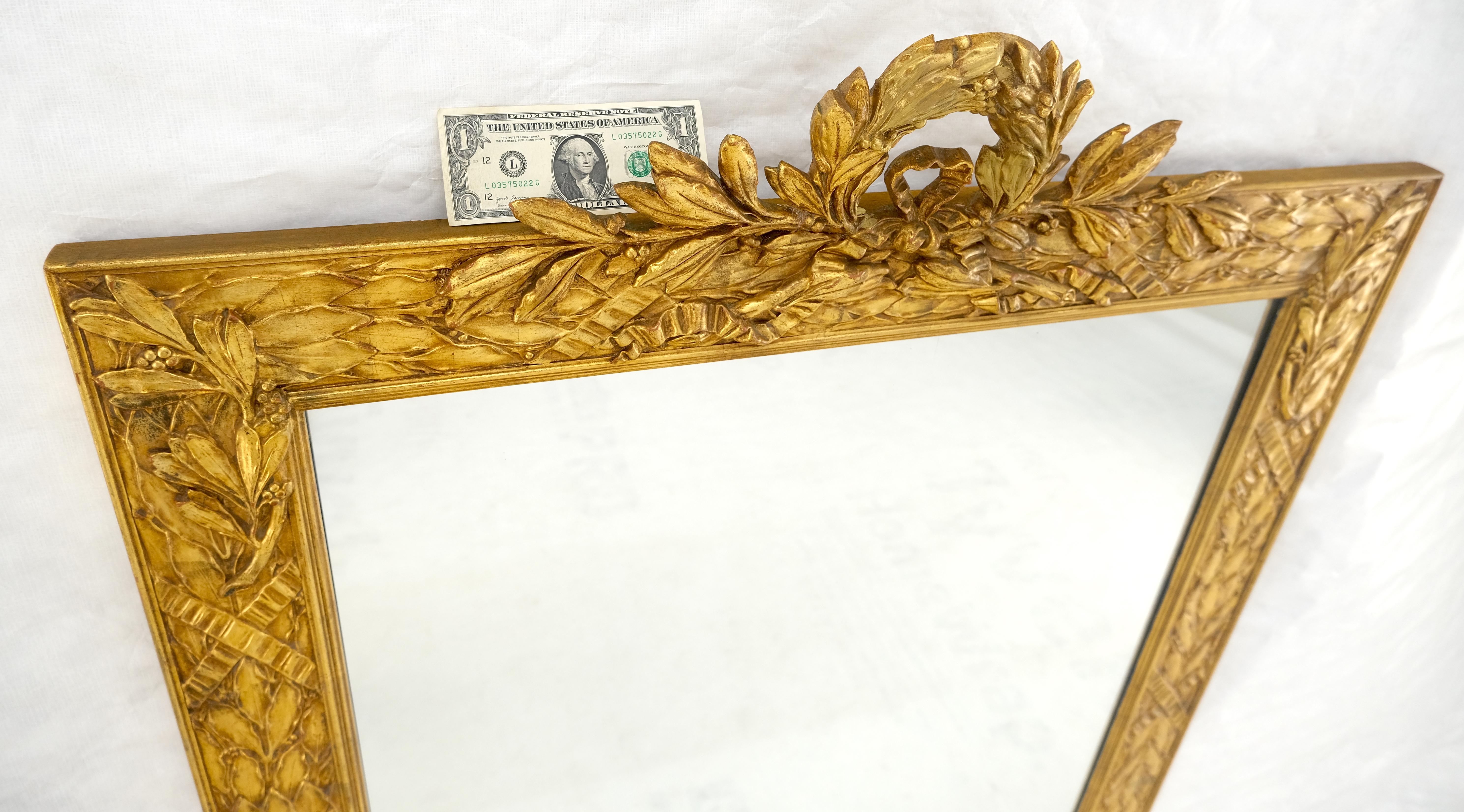 Fine Gold Gilt Gesso Italian 53x38 Rectangle Wall Mirror en vente 3