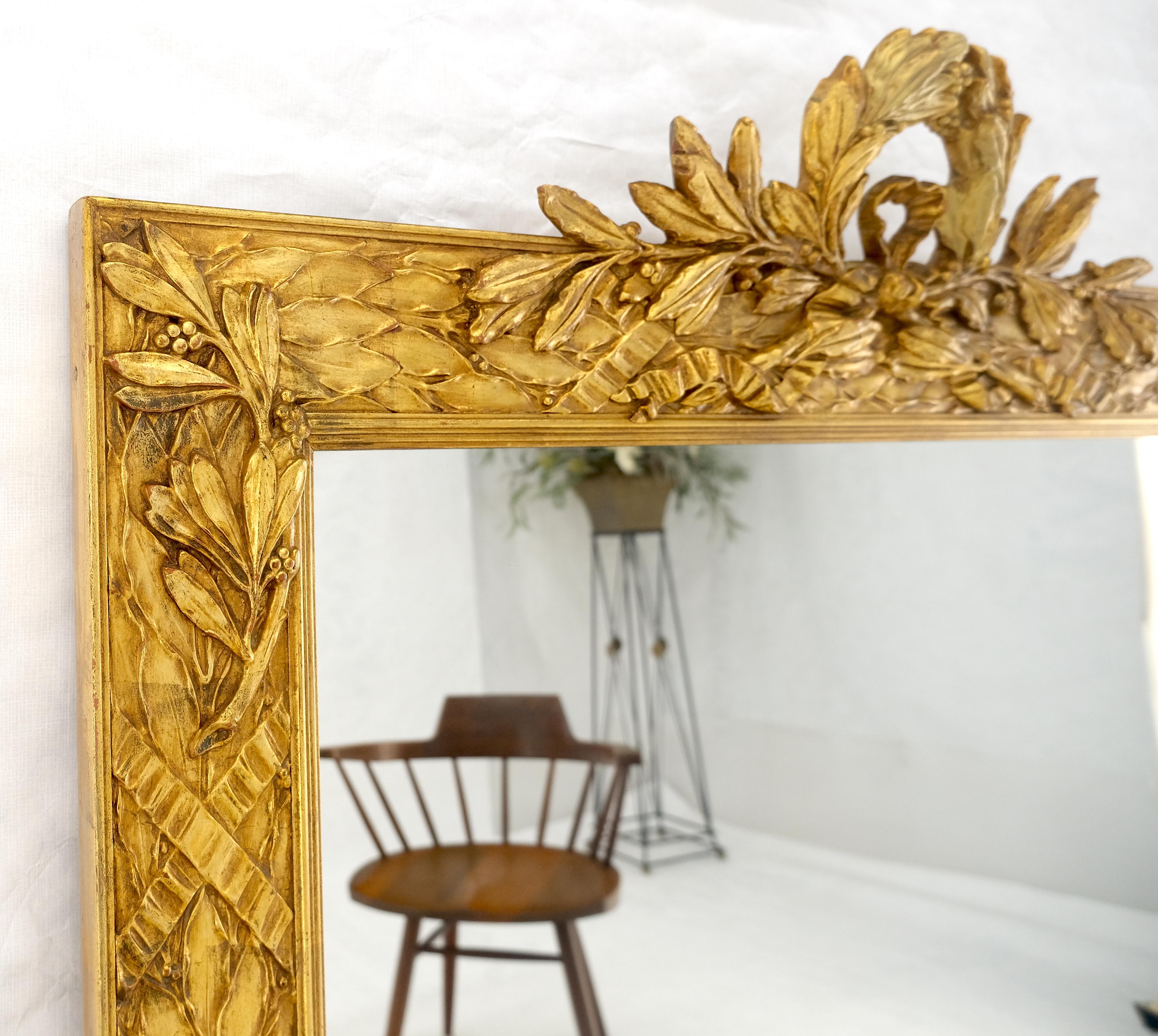 Doré Fine Gold Gilt Gesso Italian 53x38 Rectangle Wall Mirror en vente