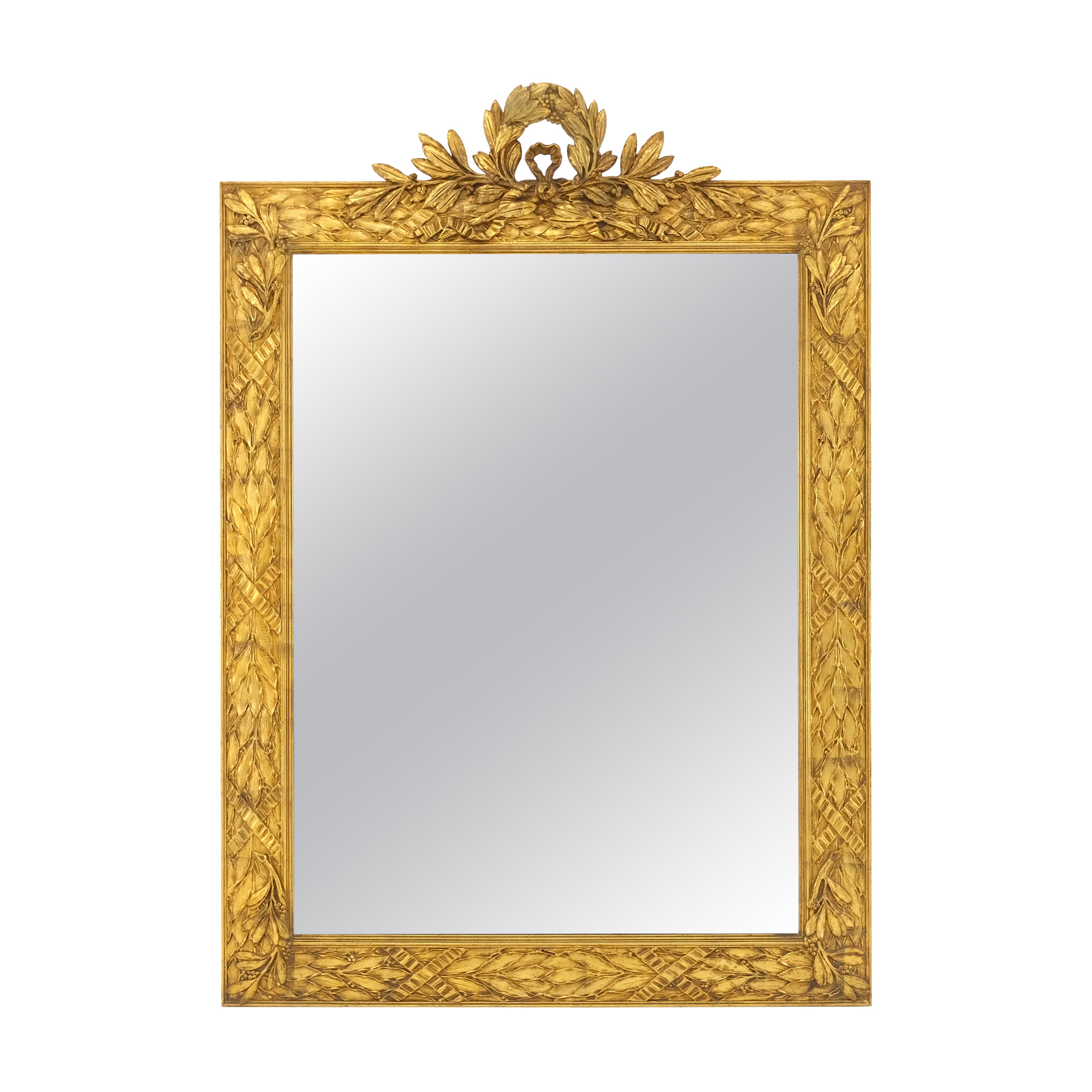 Fine Gold Gilt Gesso Italian 53x38 Rectangle Wall Mirror en vente