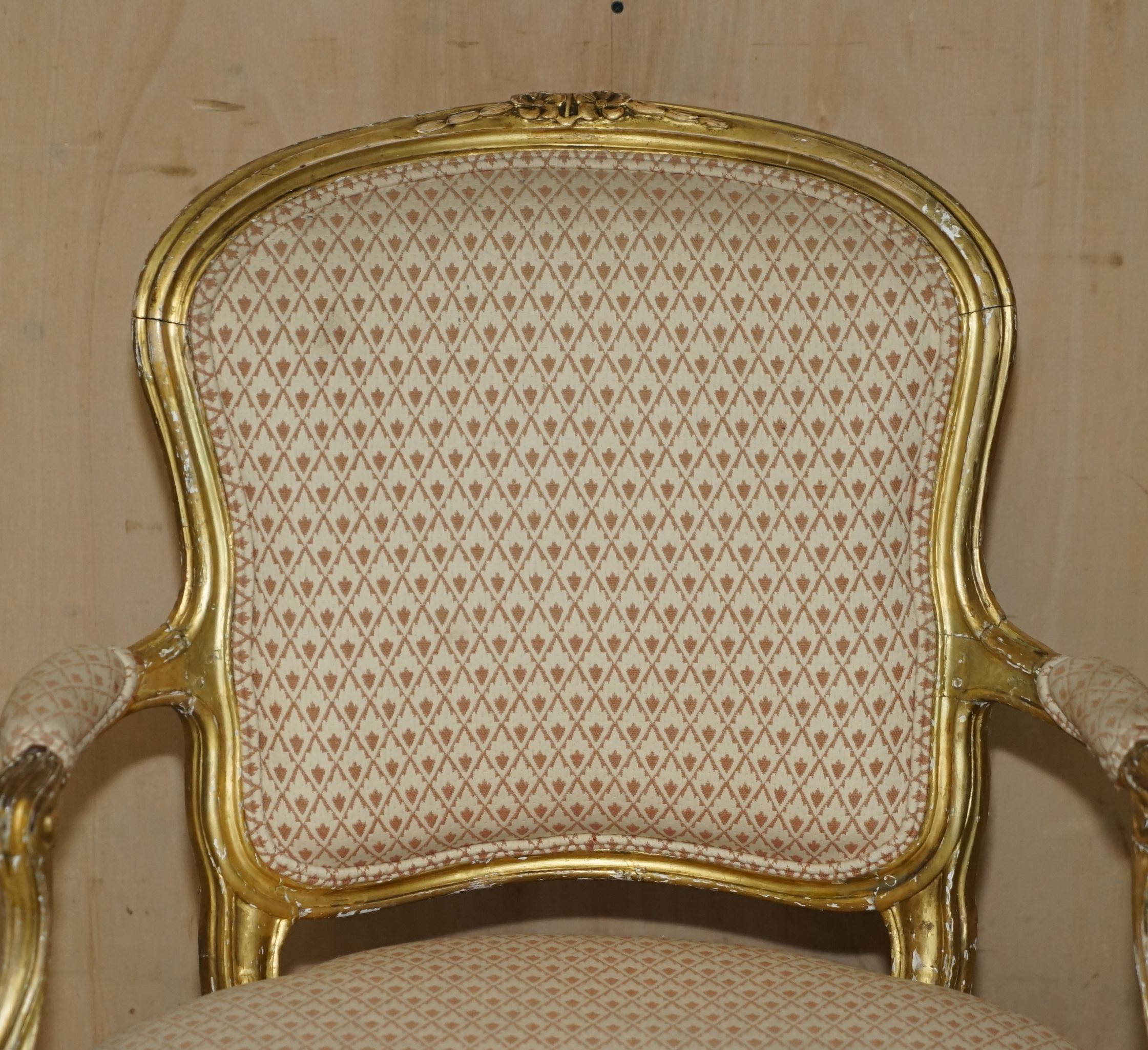 George III FINE GOLD GILTWOOD 18TH CENTURY CLAW & BALL FEET CARVED ANTIQUE BERGERE ARMCHAiR For Sale