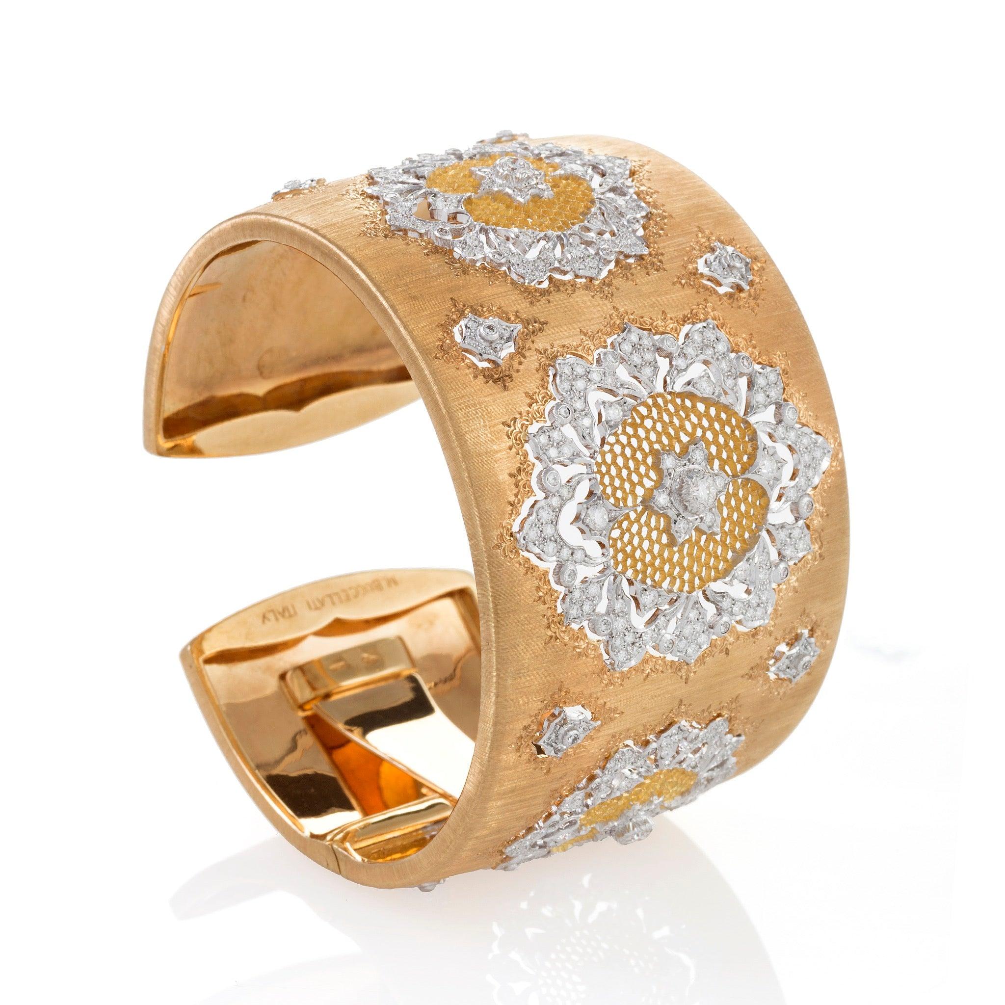 Buccellati Manschette aus zweifarbigem Gold und Diamanten Damen