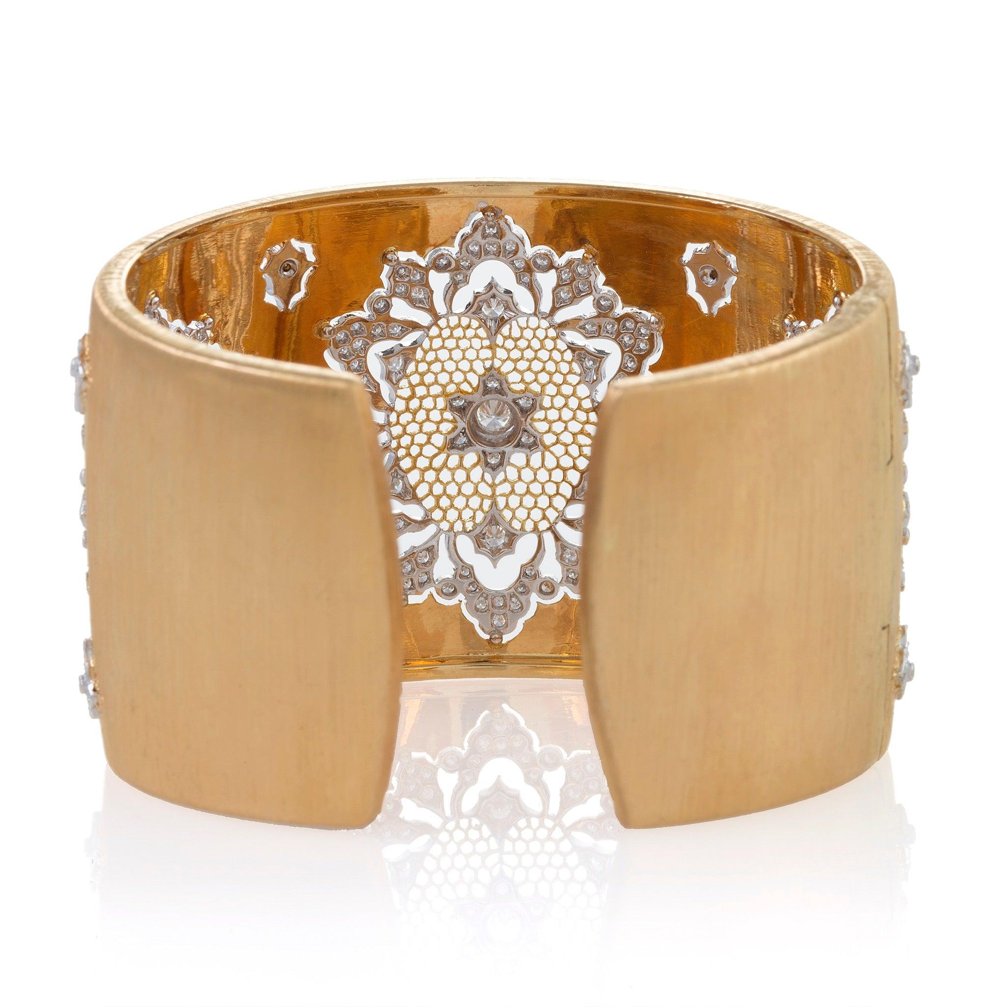 Buccellati Manschette aus zweifarbigem Gold und Diamanten 1