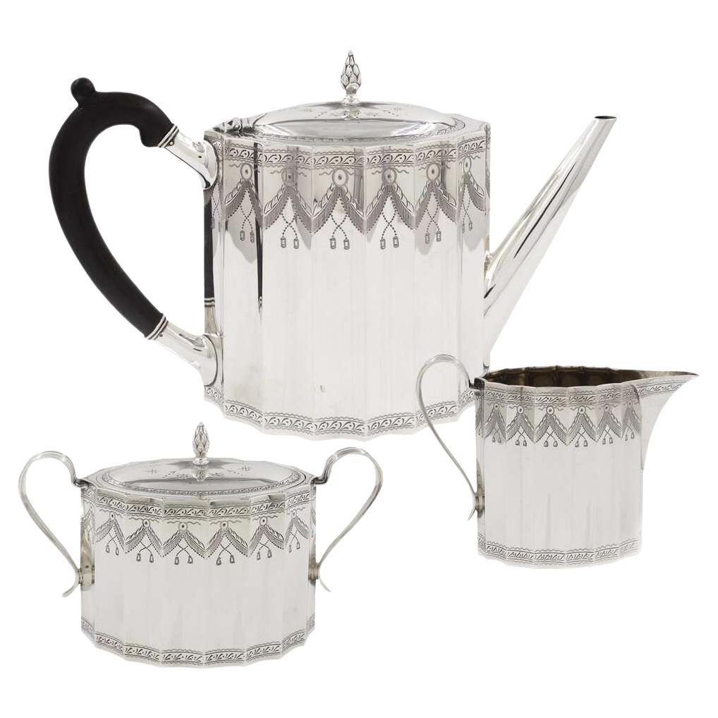 Fine Gorham Co. Sterling Silver Tea Coffee Service Set, 20th Century
