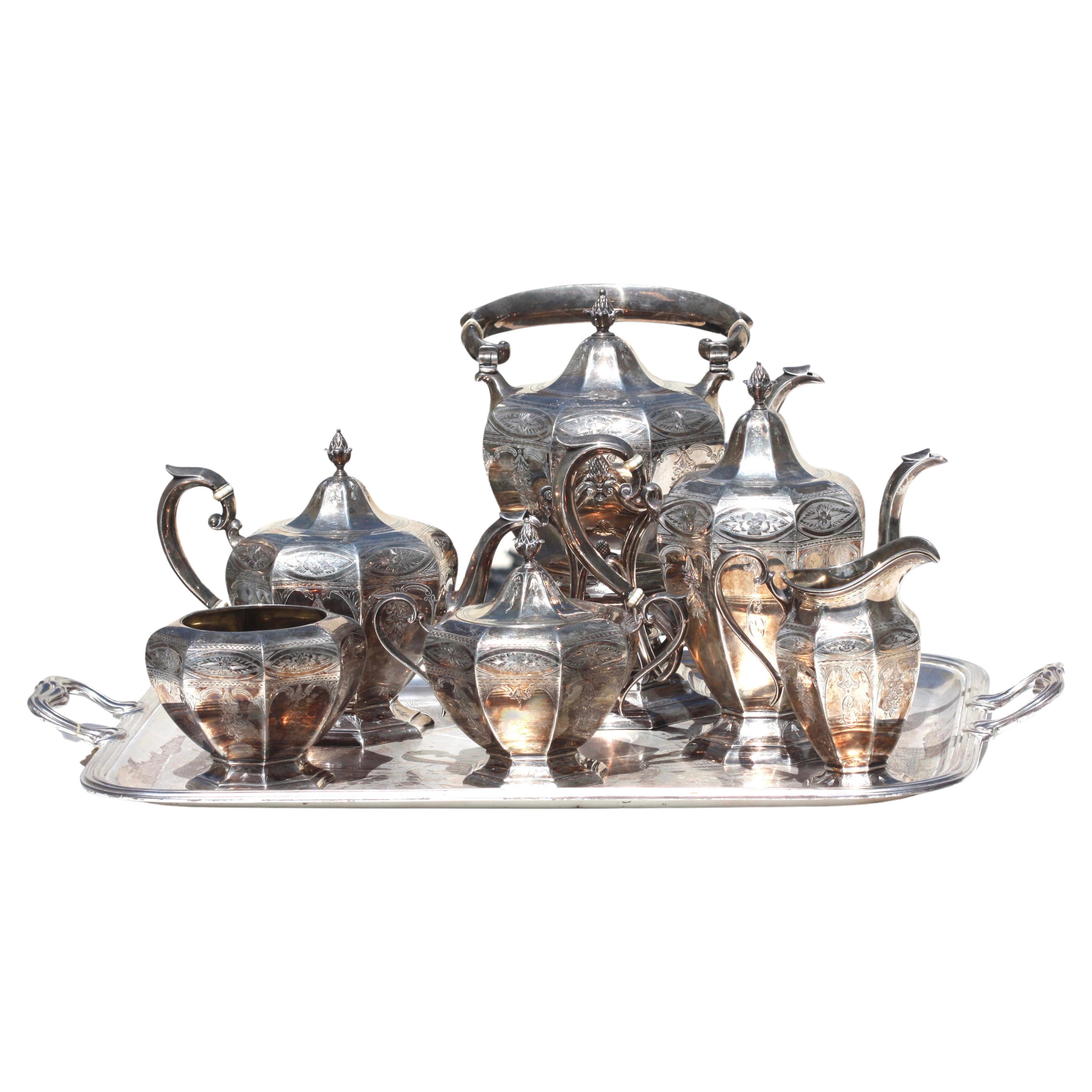 Feines Gorham Sterling Silber Tee- und Kaffeeservice