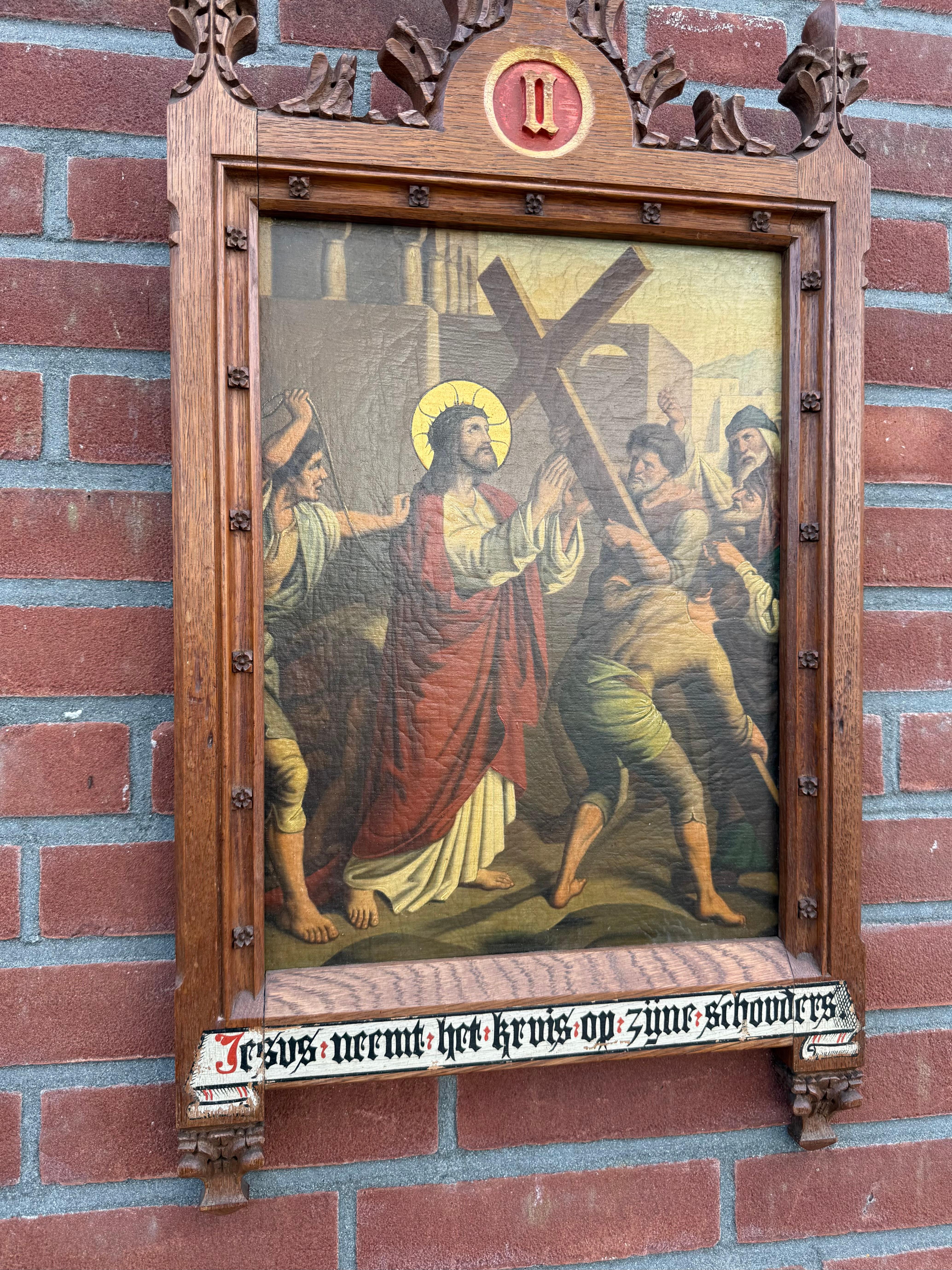 Beaux-arts gothiques / 2e station Crucifixion, Jésus prend sa croix en vente 6