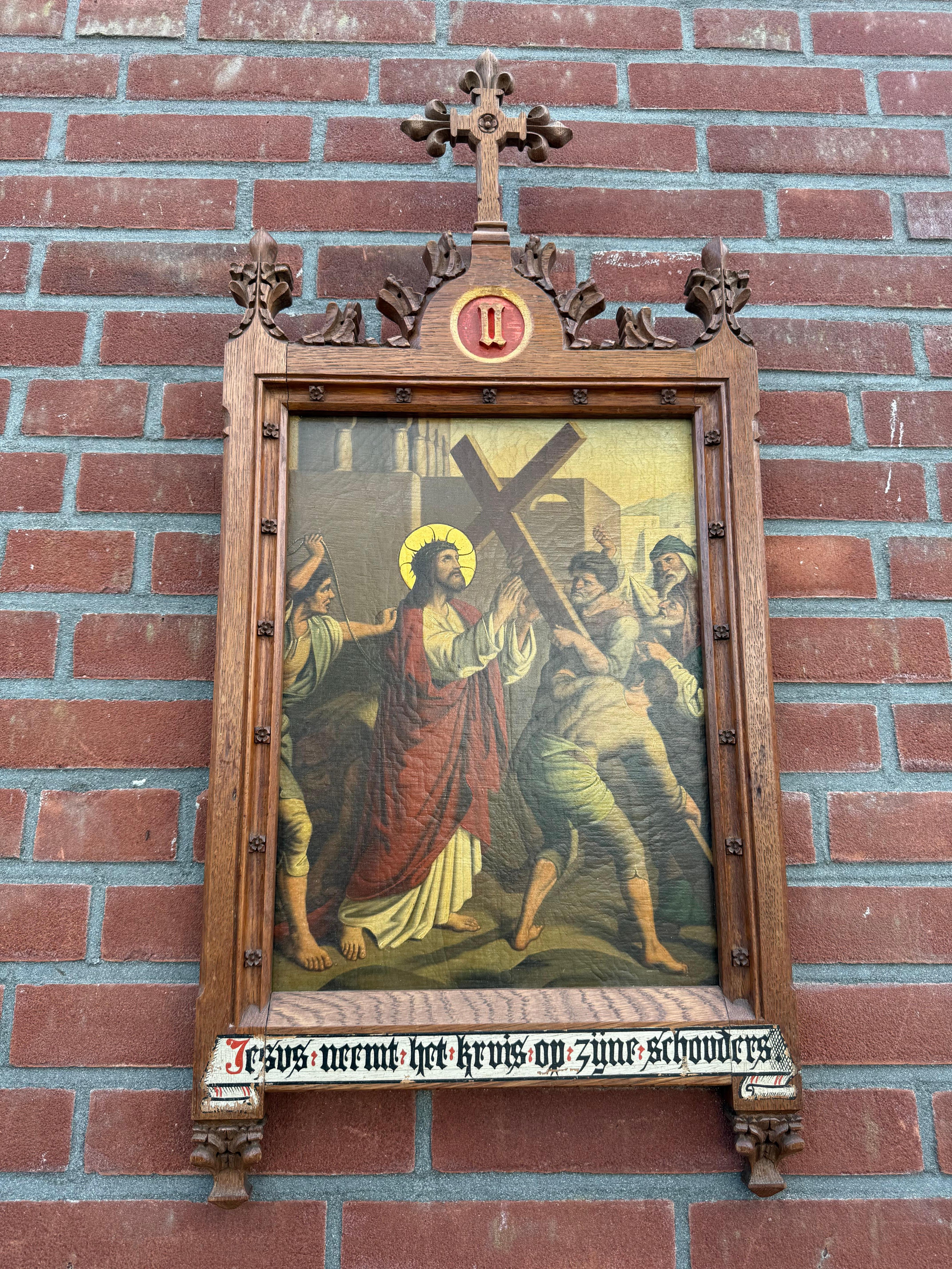 Beaux-arts gothiques / 2e station Crucifixion, Jésus prend sa croix en vente 7