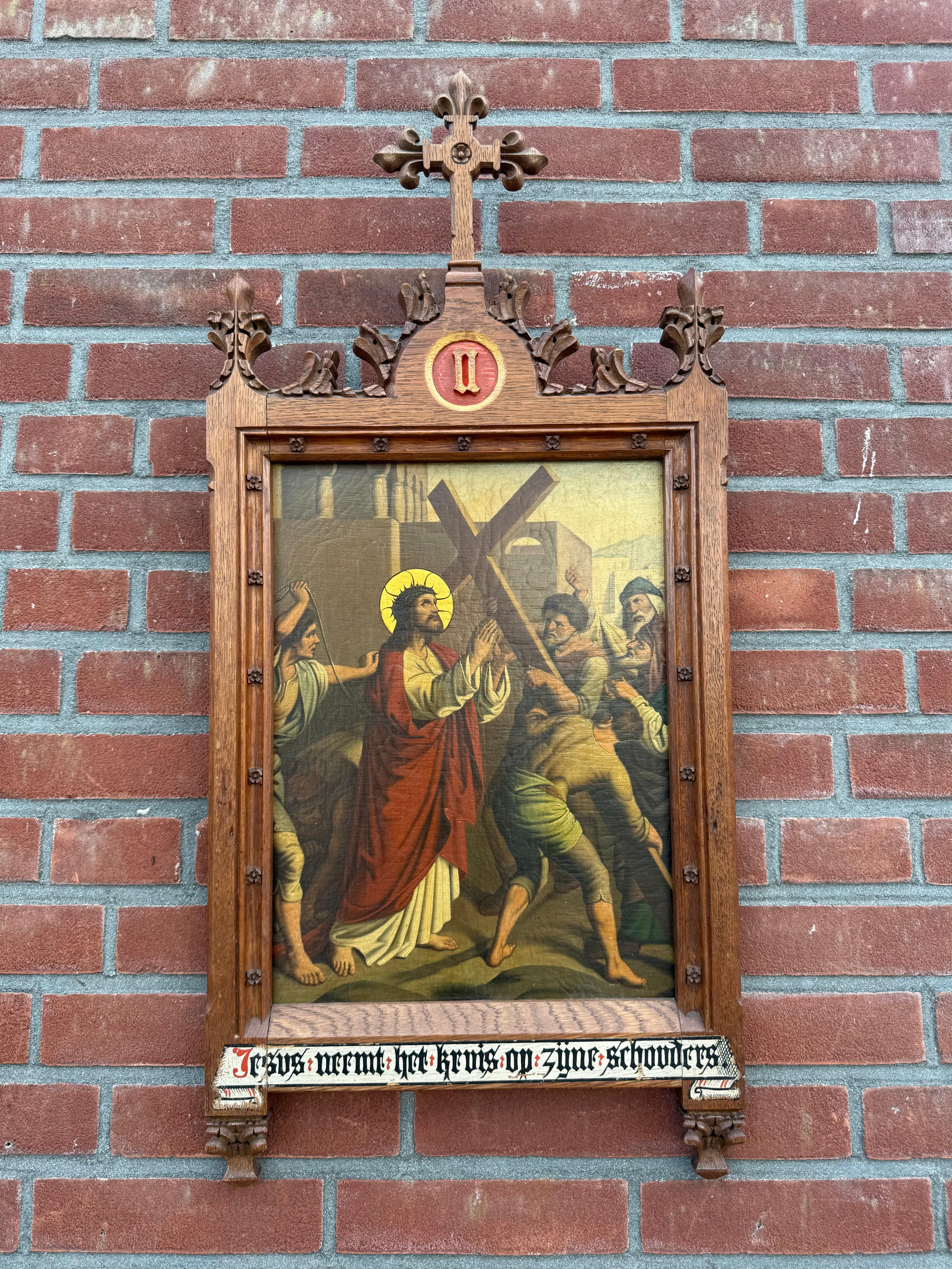 Beaux-arts gothiques / 2e station Crucifixion, Jésus prend sa croix en vente 8