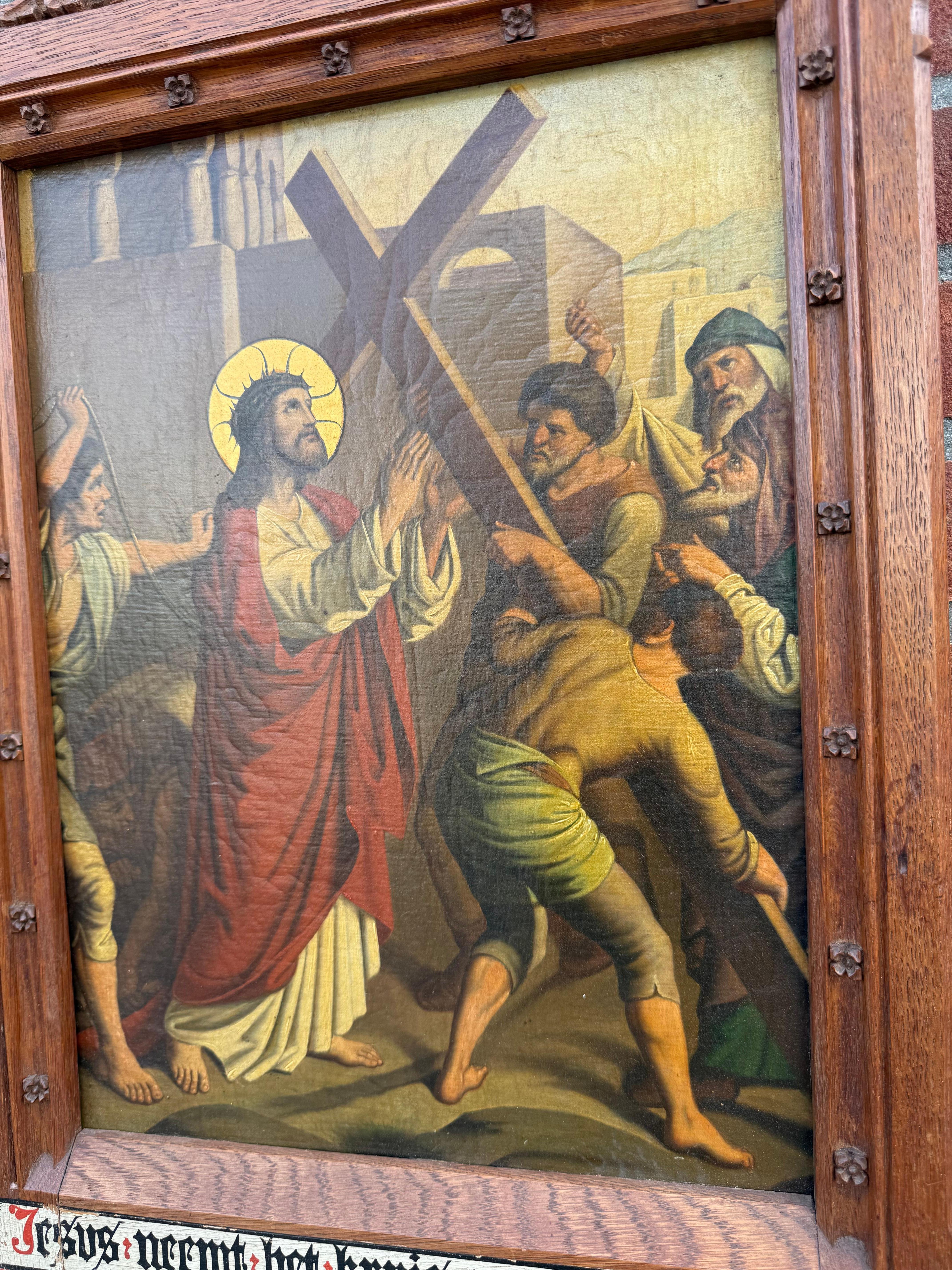 Beaux-arts gothiques / 2e station Crucifixion, Jésus prend sa croix en vente 1