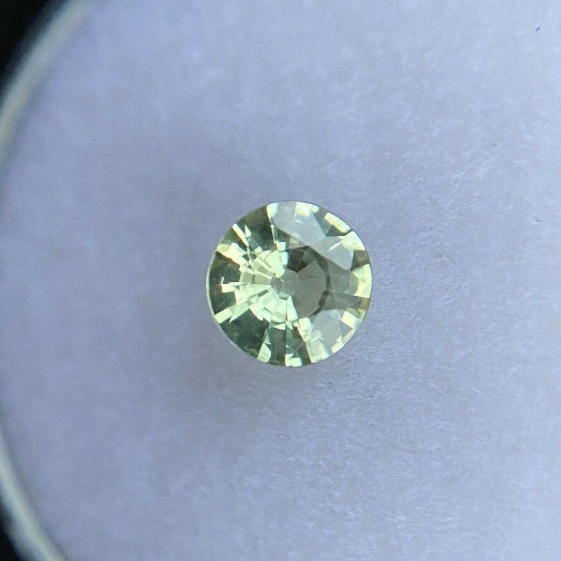 Fine Green 0.53ct Sapphire Round Cut Untreated Loose Rare Gem Vs In New Condition In Birmingham, GB