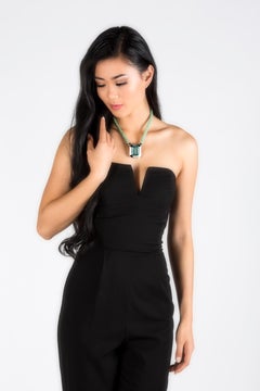 Leyser 18k White Gold Fine Green Beryl Pendant