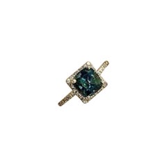 Diamant Grüner Saphir Ring 14k Gold 2::86 TCW Frauen zertifiziert