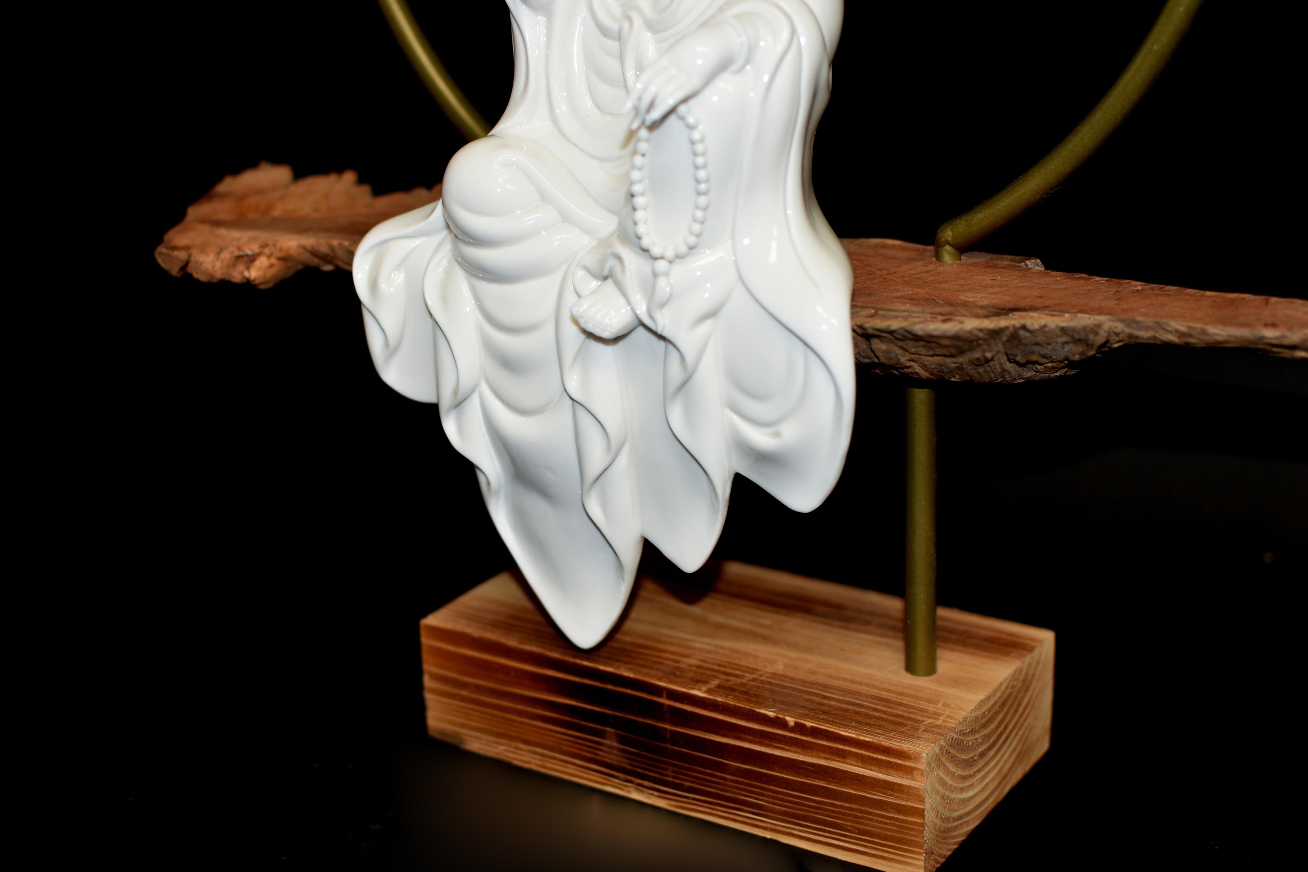 Fine Guan Yin Reverse Censer Blanc De Chine De Hua Porcelain Set of 8 For Sale 8