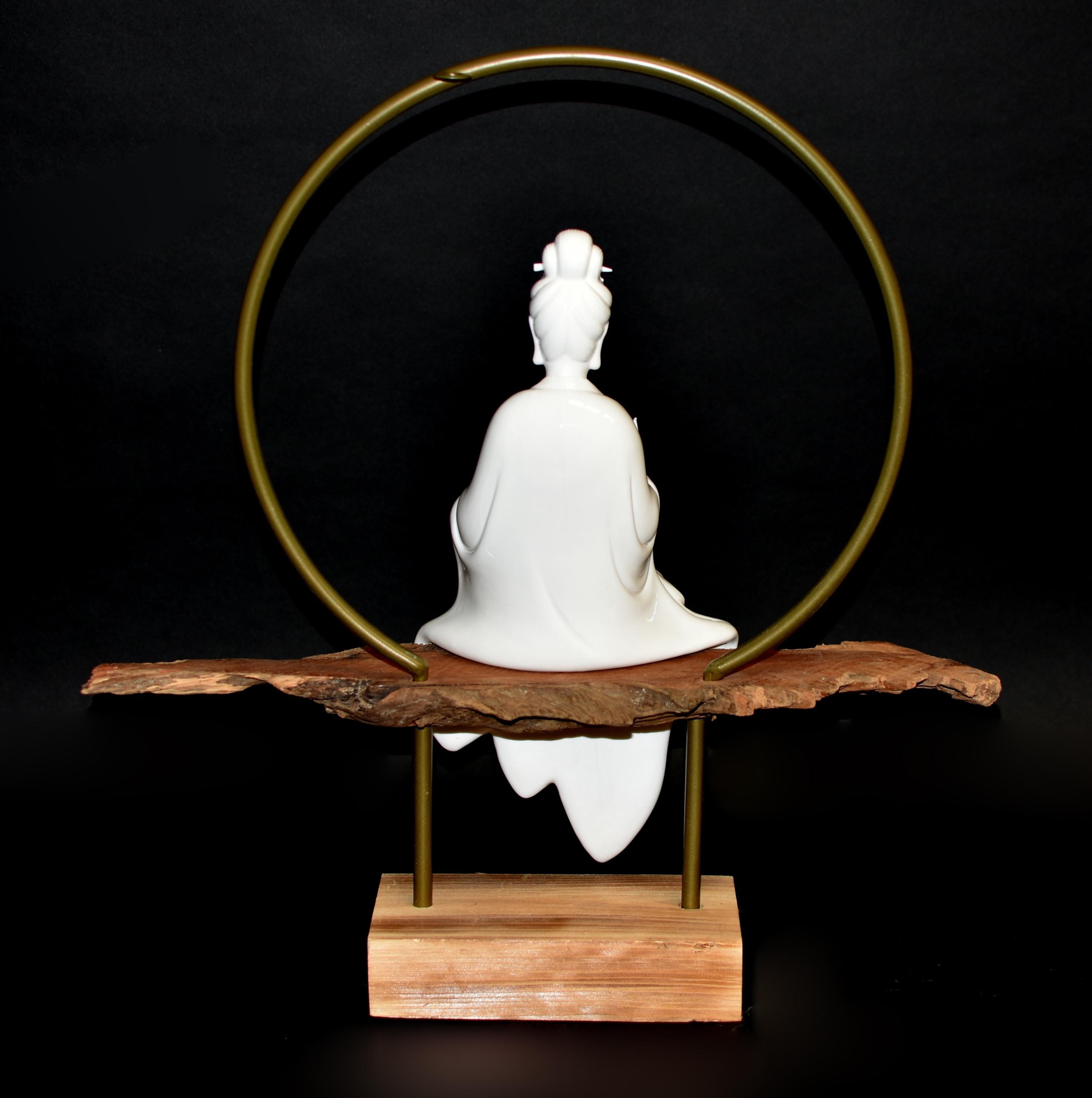 Fine Guan Yin Reverse Censer Blanc De Chine De Hua Porcelain Set of 8 For Sale 13