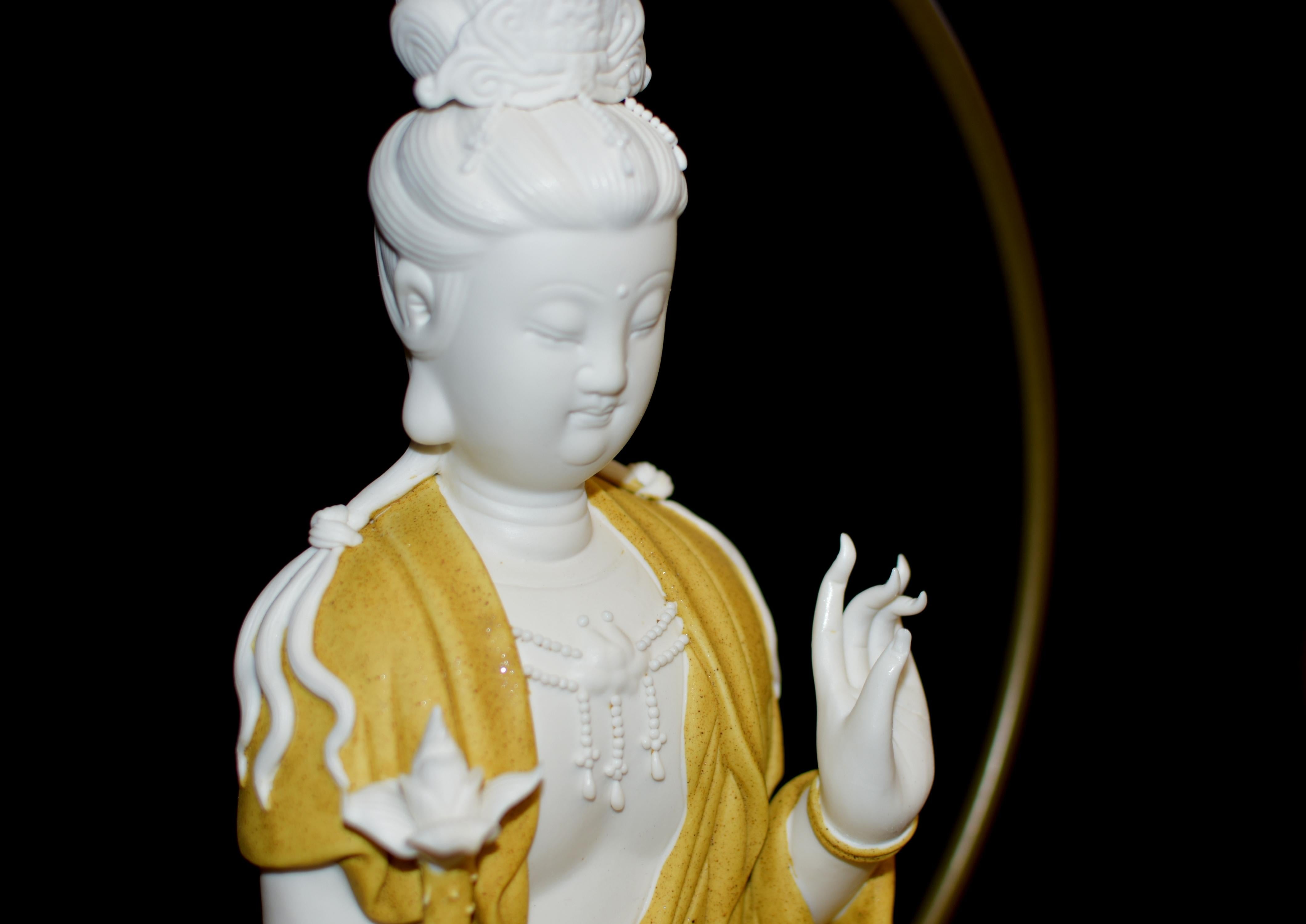 Fine Guan Yin Reverse Incense Burner Blanc De Chine De Hua Porcelain Set of 8 en venta 3