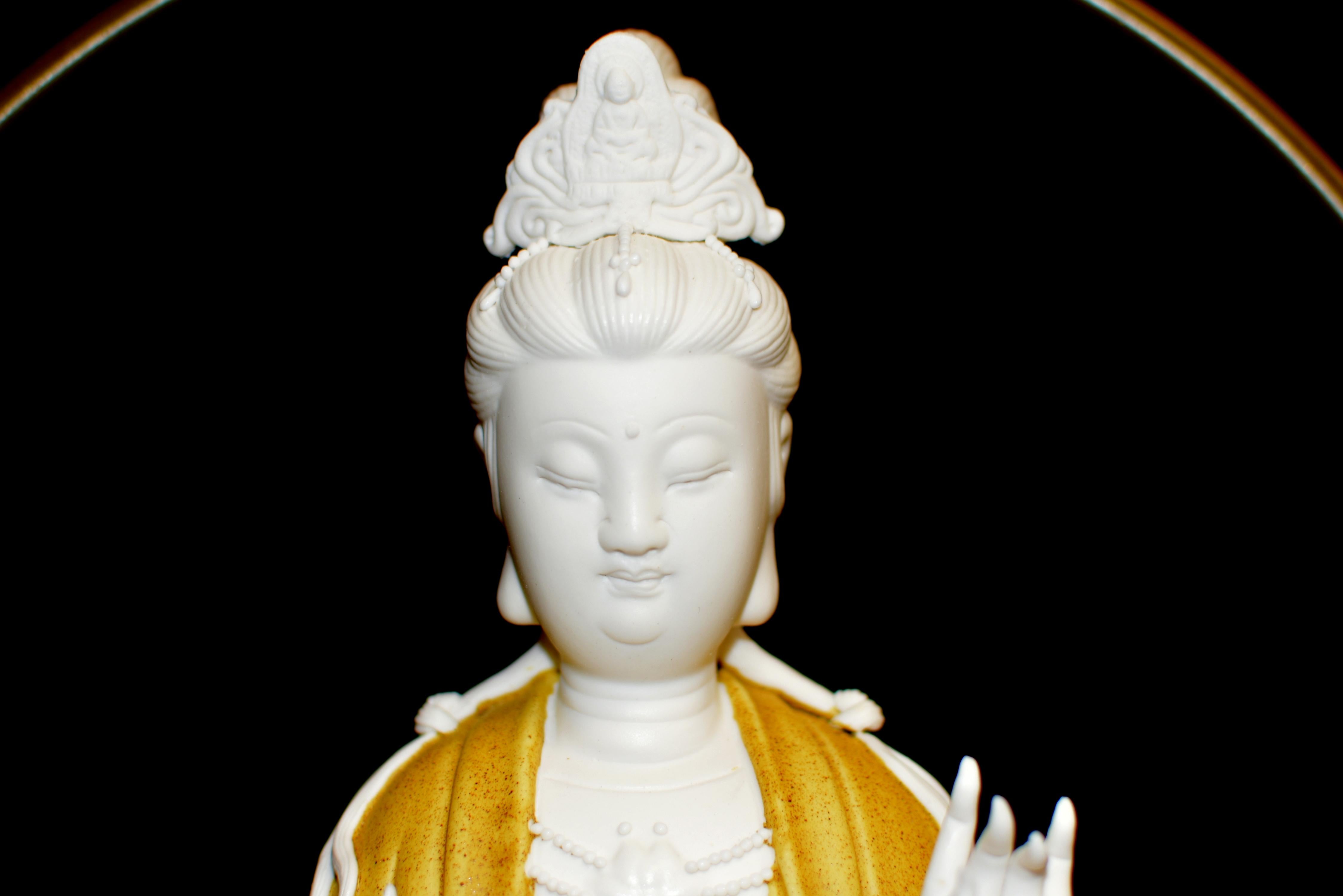 Fine Guan Yin Reverse Incense Burner Blanc De Chine De Hua Porcelain Set of 8 en venta 6