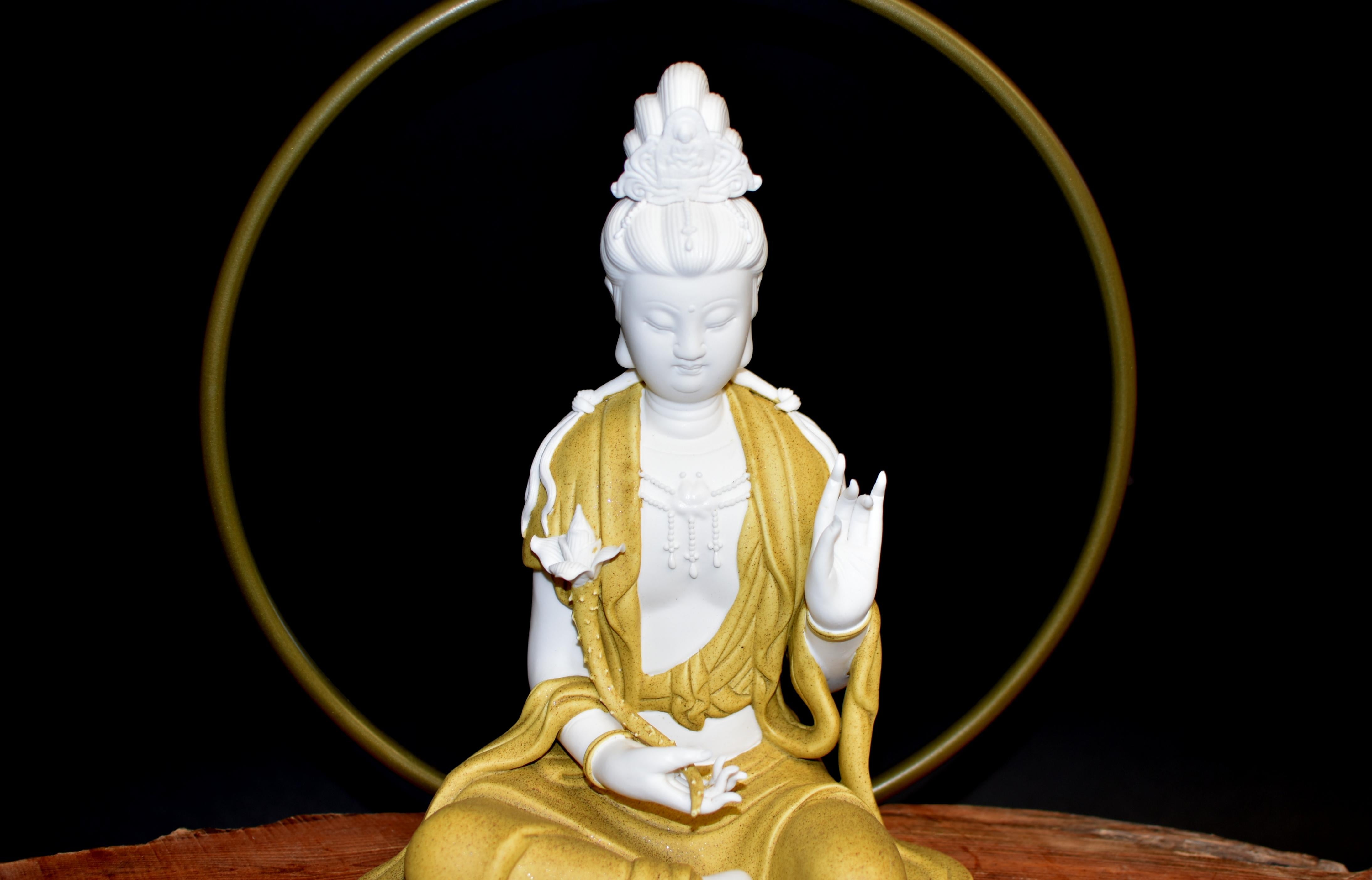 Fine Guan Yin Reverse Incense Burner Blanc De Chine De Hua Porcelain Set of 8 en venta 8