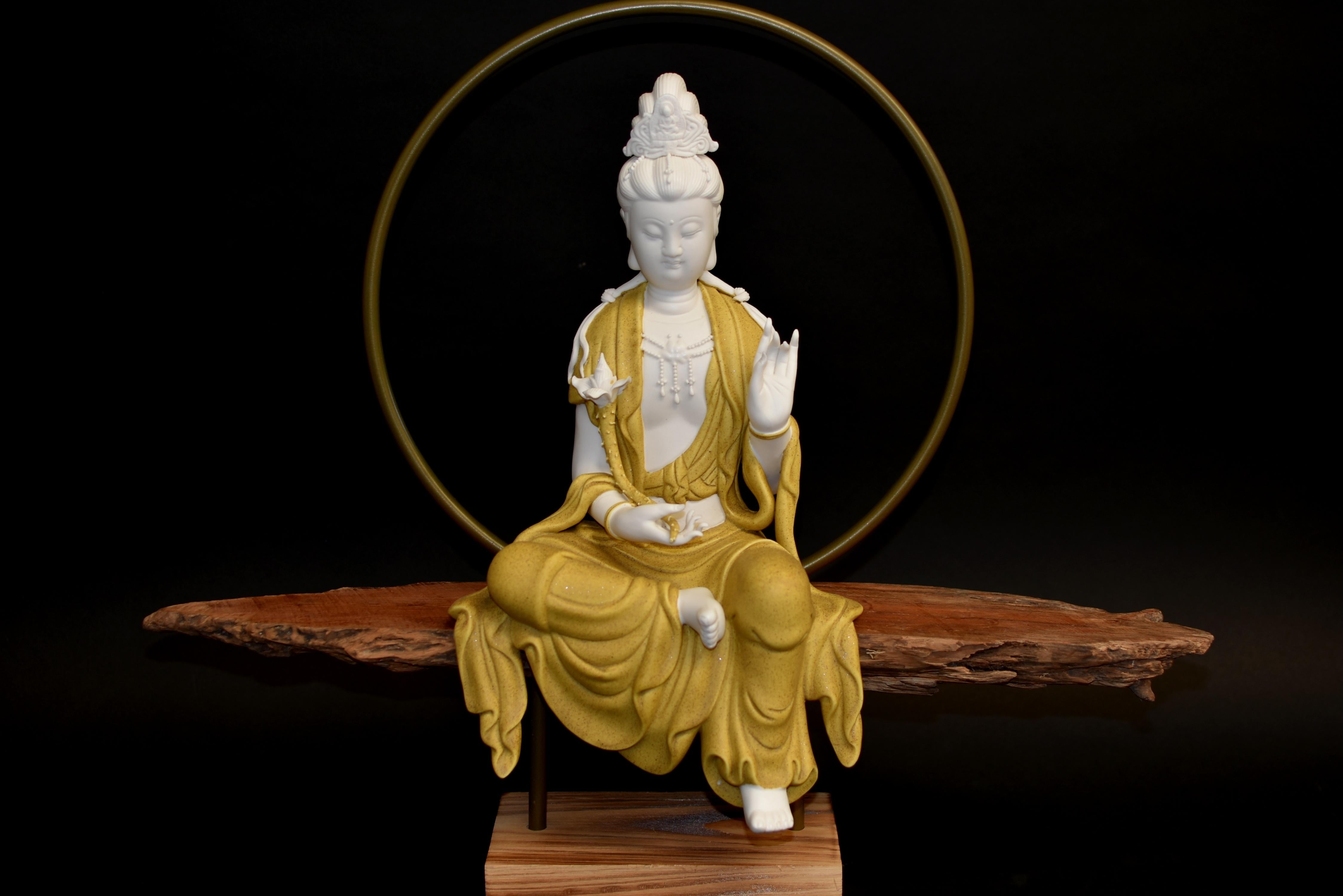 Fine Guan Yin Reverse Incense Burner Blanc De Chine De Hua Porcelain Set of 8 en venta 9