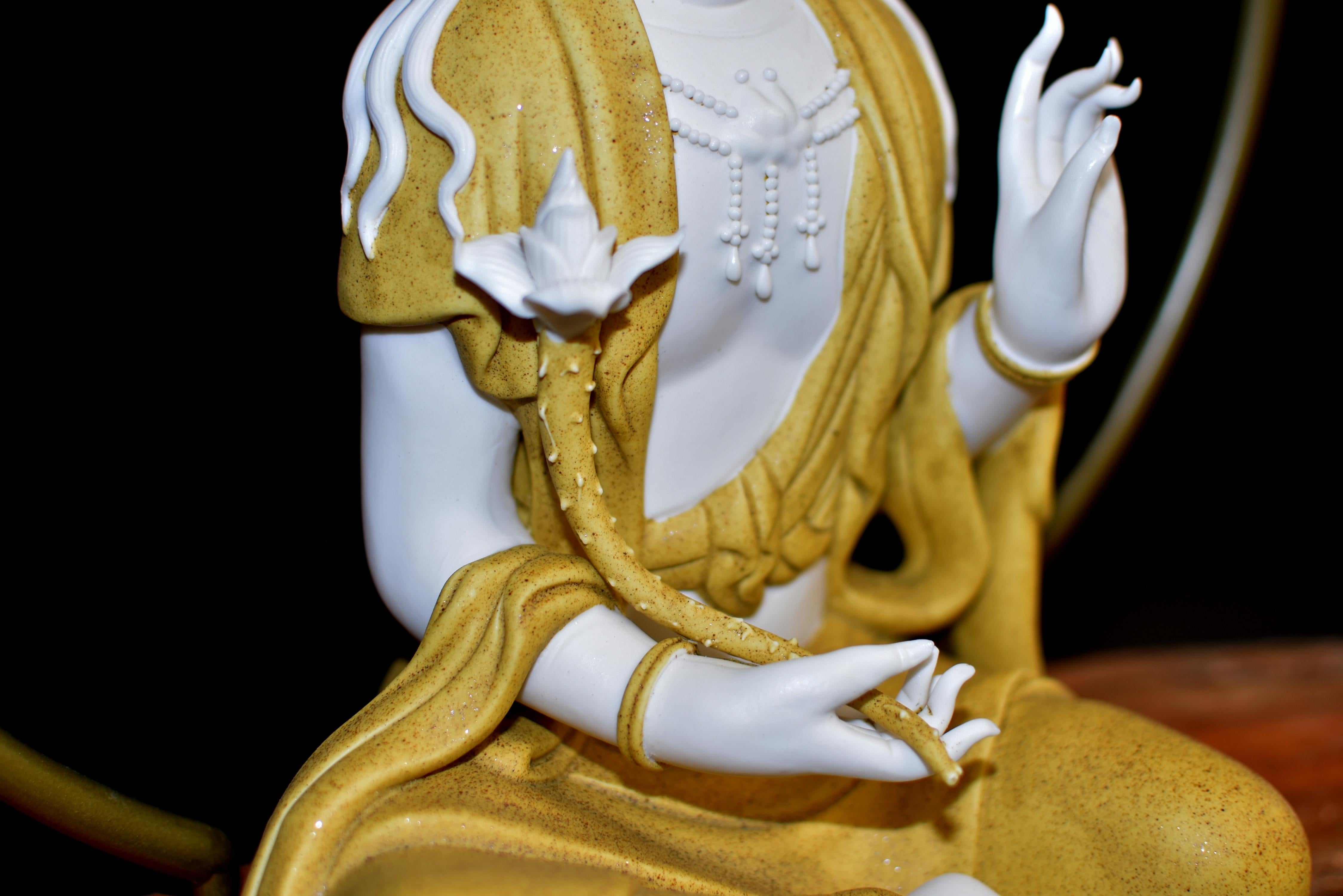 Fine Guan Yin Reverse Incense Burner Blanc De Chine De Hua Porcelain Set of 8 en venta 10
