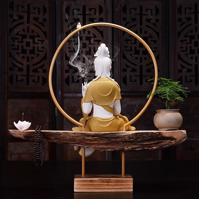 Fine Guan Yin Reverse Incense Burner Blanc De Chine De Hua Porcelain Set of 8 Chino en venta