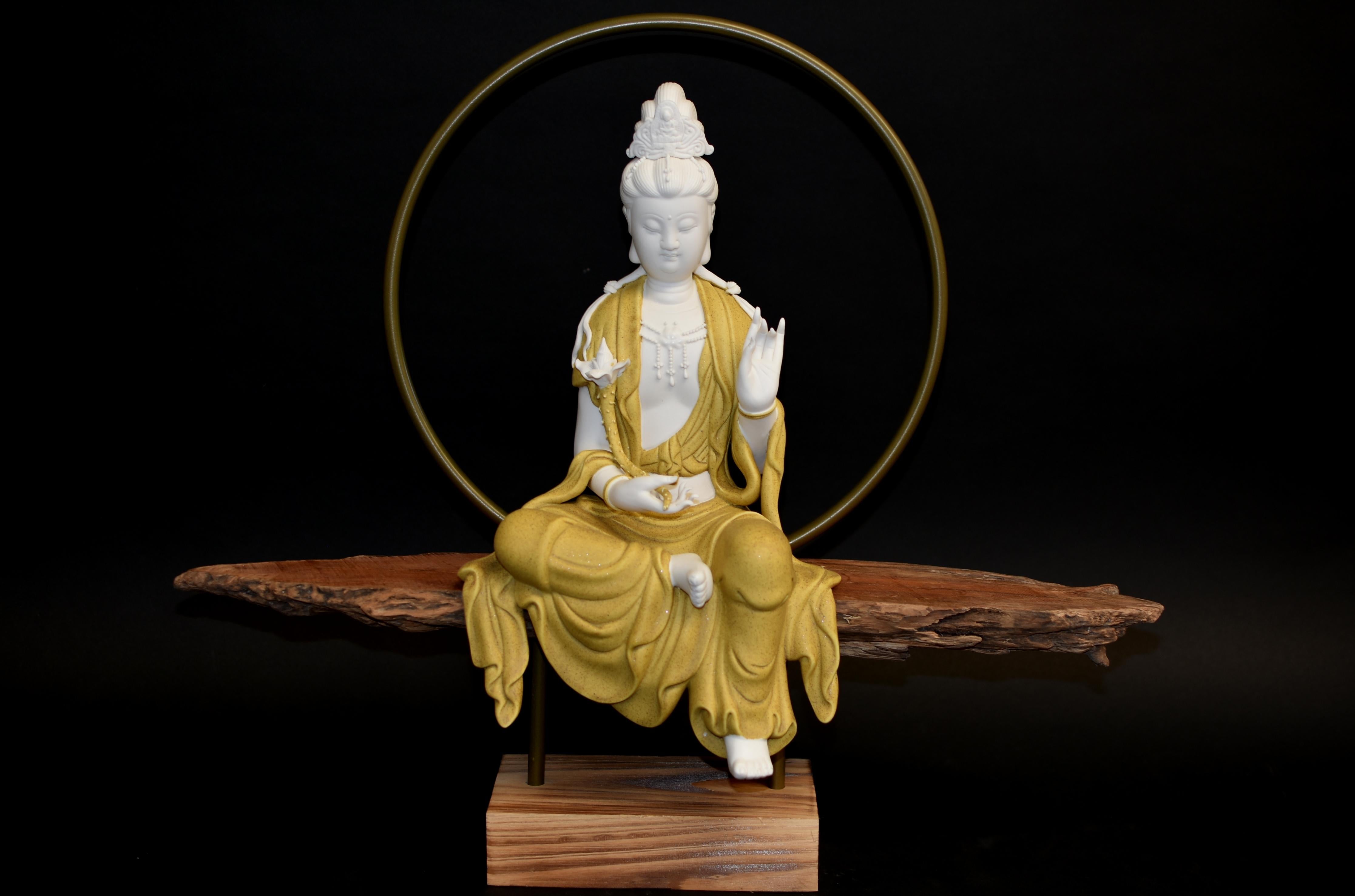 Fine Guan Yin Reverse Incense Burner Blanc De Chine De Hua Porcelain Set of 8 Siglo XXI y contemporáneo en venta