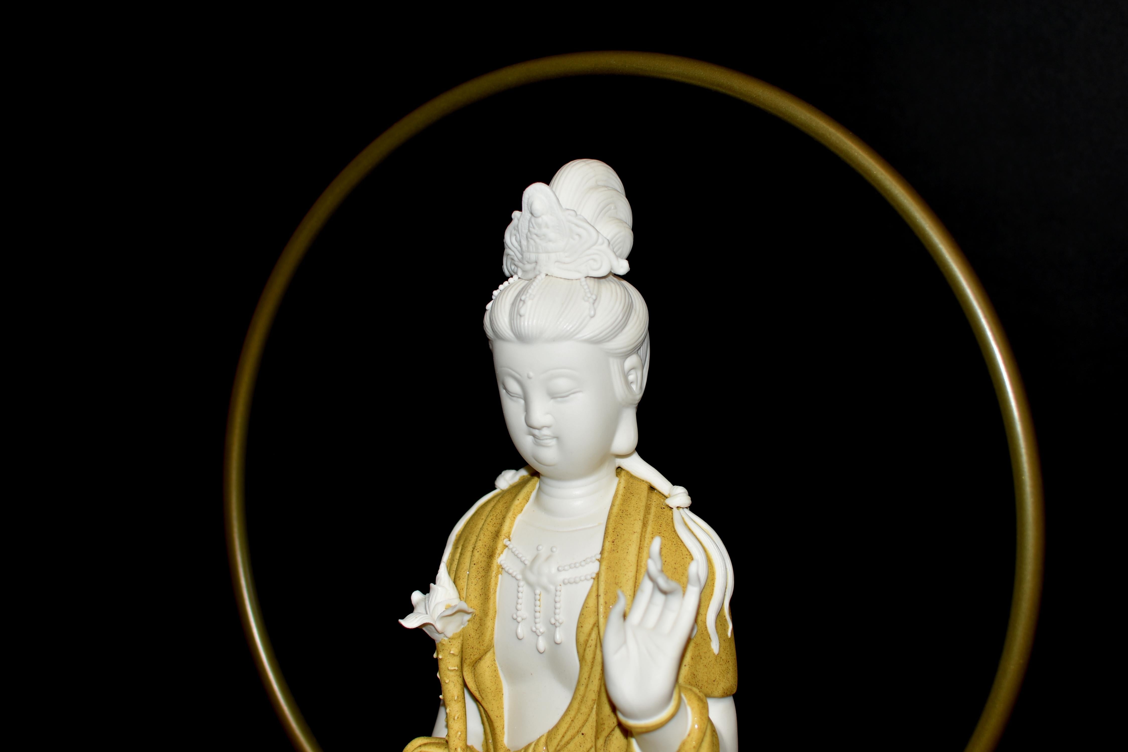 Fine Guan Yin Reverse Incense Burner Blanc De Chine De Hua Porcelain Set of 8 en venta 1