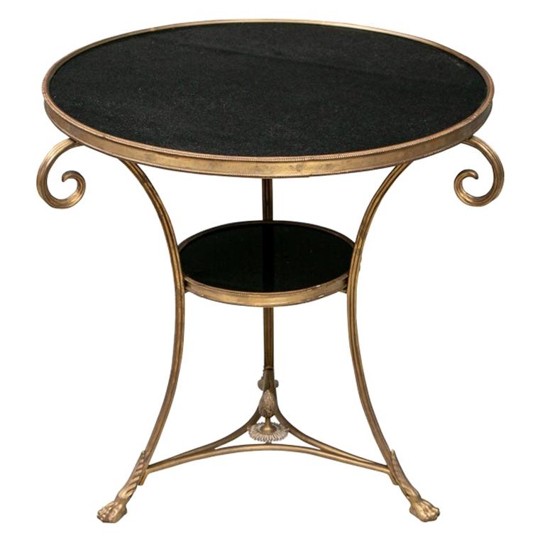 Fine Guéridon Stone Top Table in Hollywood Regency Style
