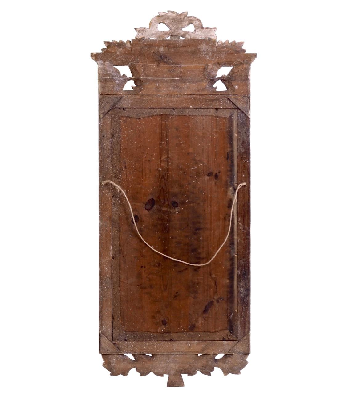 Wood Fine Gustavian Mirror, Scraped to Original Guilt, 19th Century