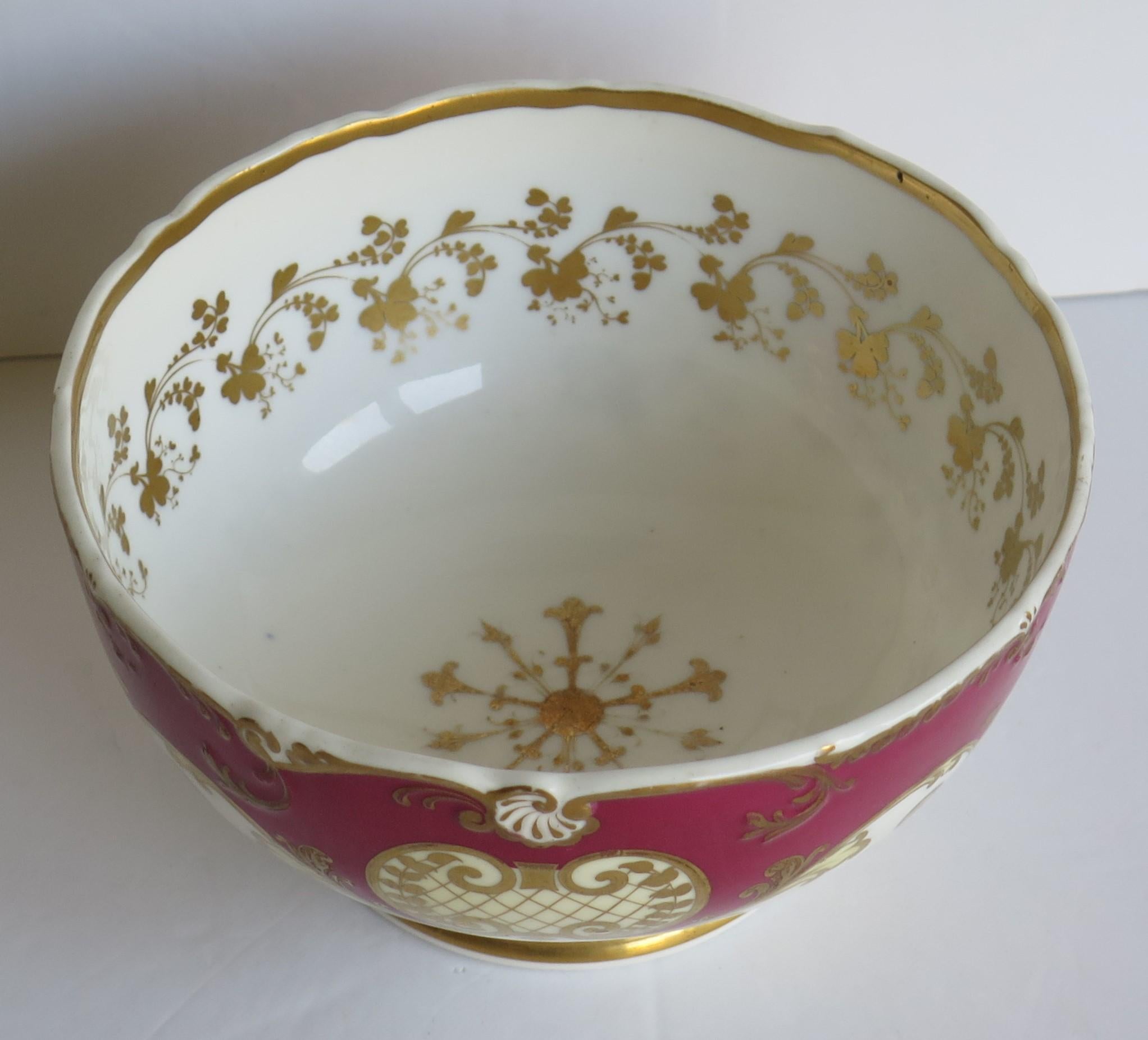 Fine H & R Daniel Porcelain Slop Bowl in Recorded Pattern 4789, circa 1830 3