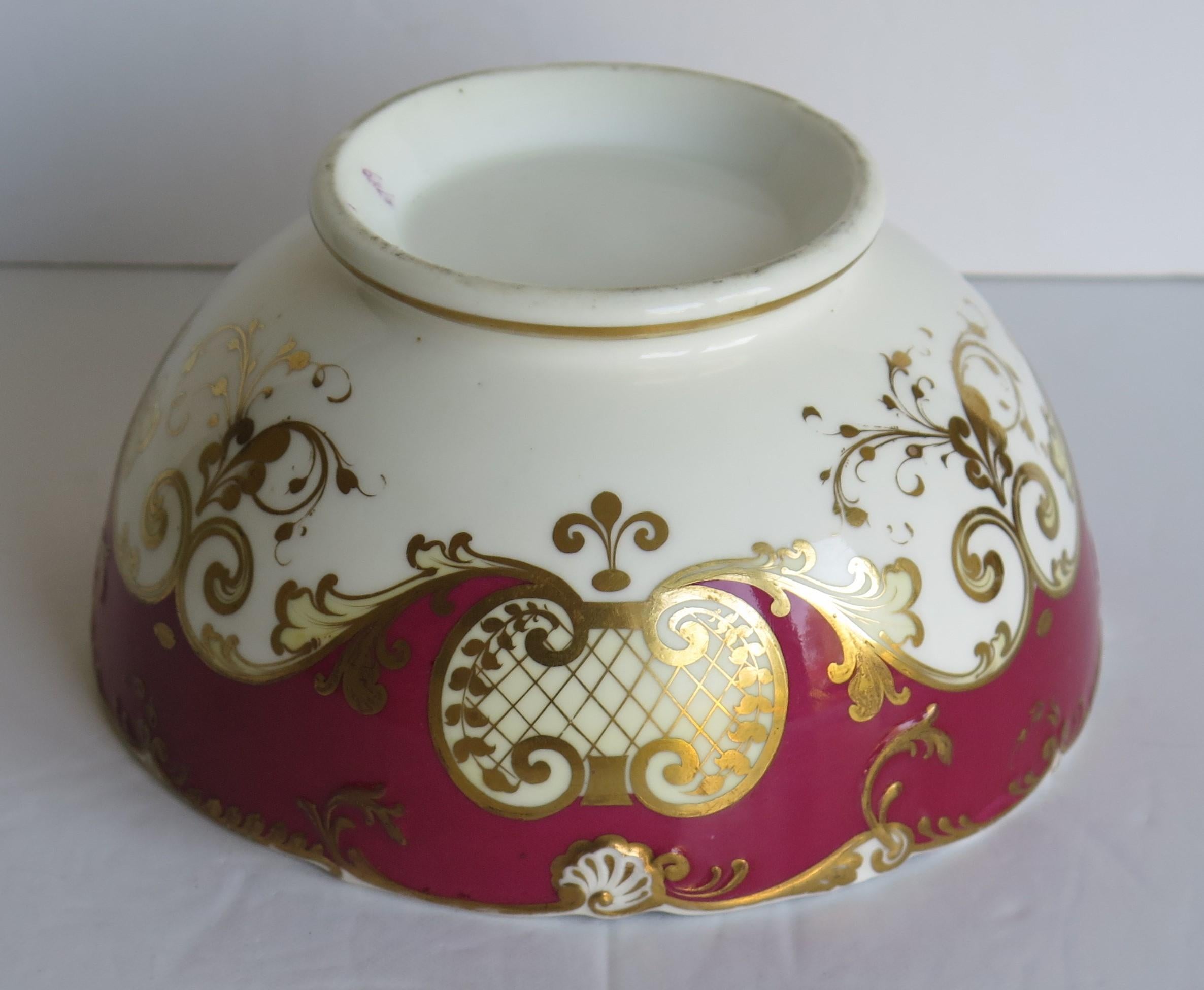 Fine H & R Daniel Porcelain Slop Bowl in Recorded Pattern 4789, circa 1830 4